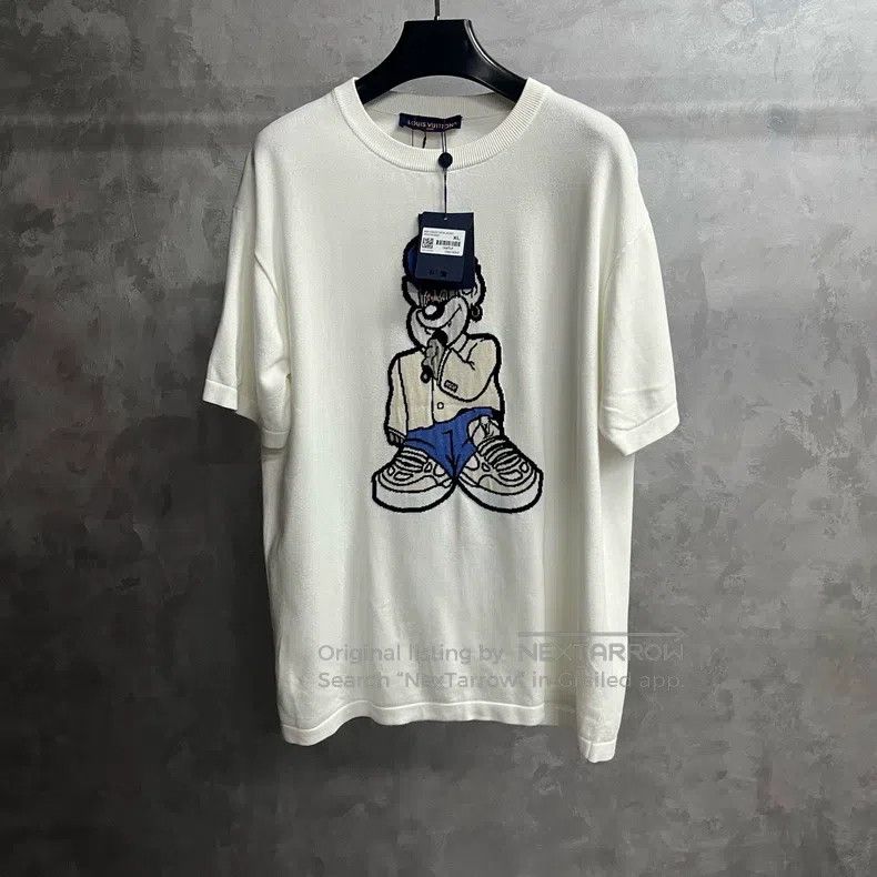 Louis Vuitton Louis Vuitton White cartoon print crewneck pullover short Size US XL / EU 56 / 4 - 1 Thumbnail