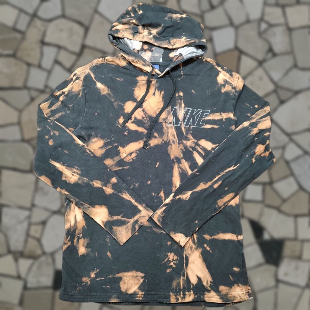 Nike Nike Hoodie Mens M Tie Dye Black Logo Lightweight 90s Sports Dark Size US M / EU 48-50 / 2 - 1 Thumbnail