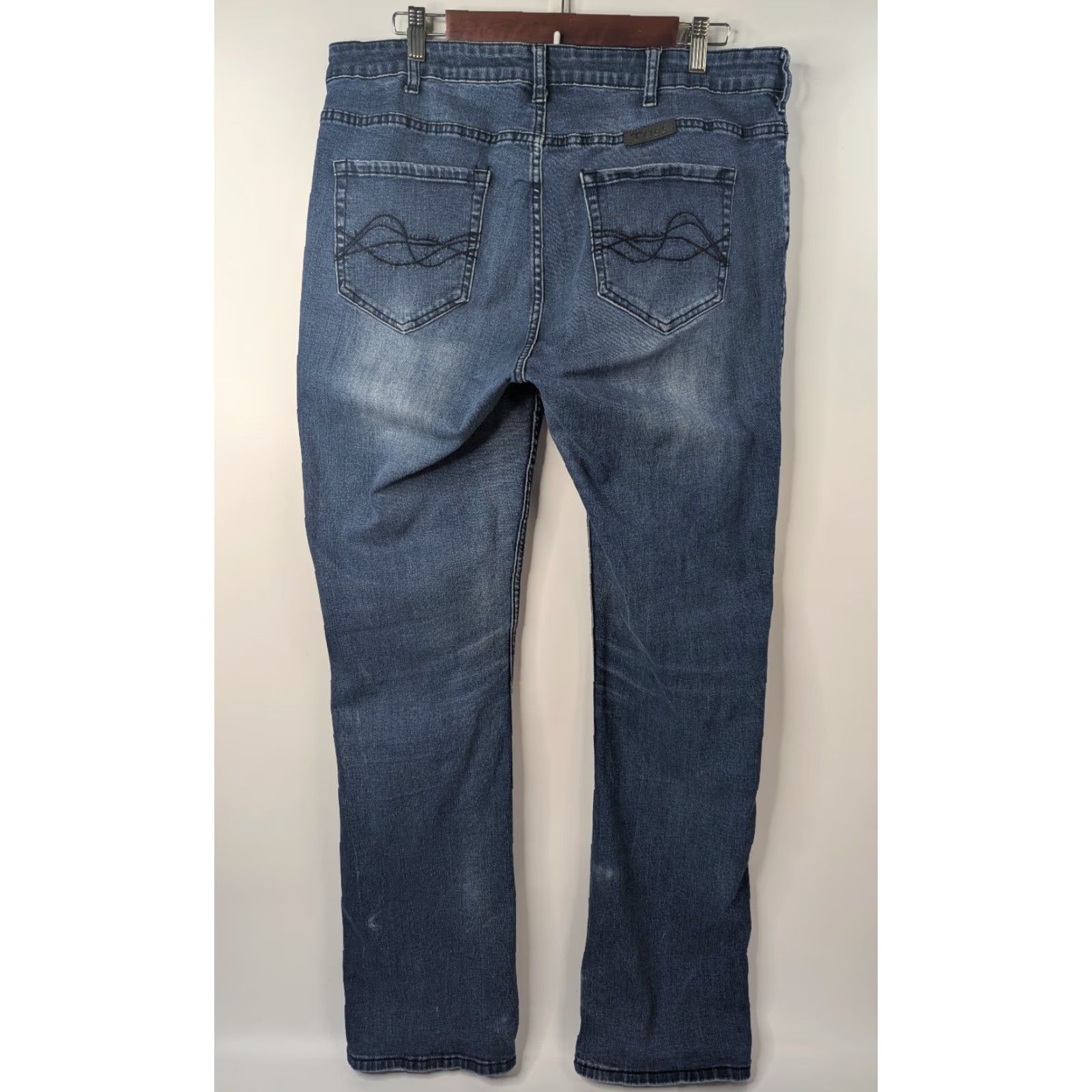 CO Cowgirl Tuff Co Jeans Womens 35x35 Faithful Natural Waist Western Distressed Jeans Size 24" / US 00 / IT 34 - 3 Thumbnail
