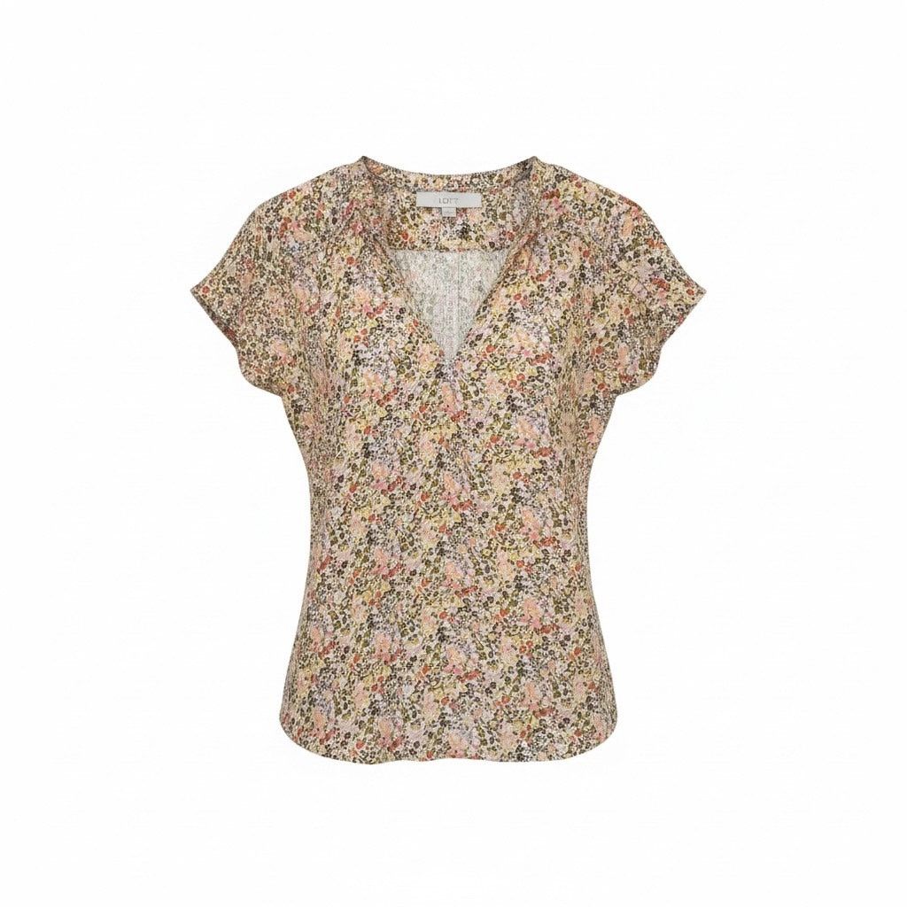 Loft LOFT Women’s XS Floral Blouse Short Sleeve V-Neck Size XS / US 0-2 / IT 36-38 - 1 Thumbnail