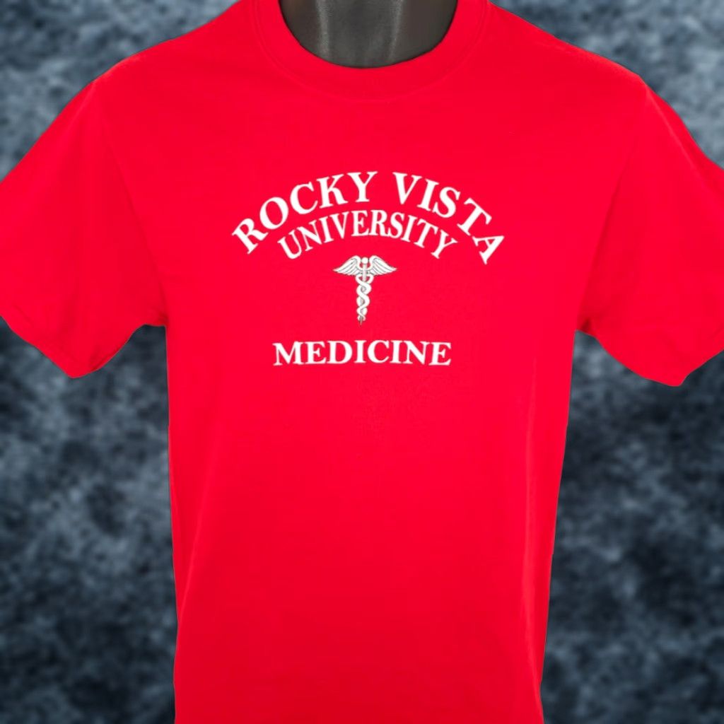 Port & Company Rocky Vista University T Shirt Mens Size Small Red Medical School Medicine | Port & Company | Crew Neck | Short Sleeve | Cotton Blend | Solid | Men Size US S / EU 44-46 / 1 - 1 Thumbnail