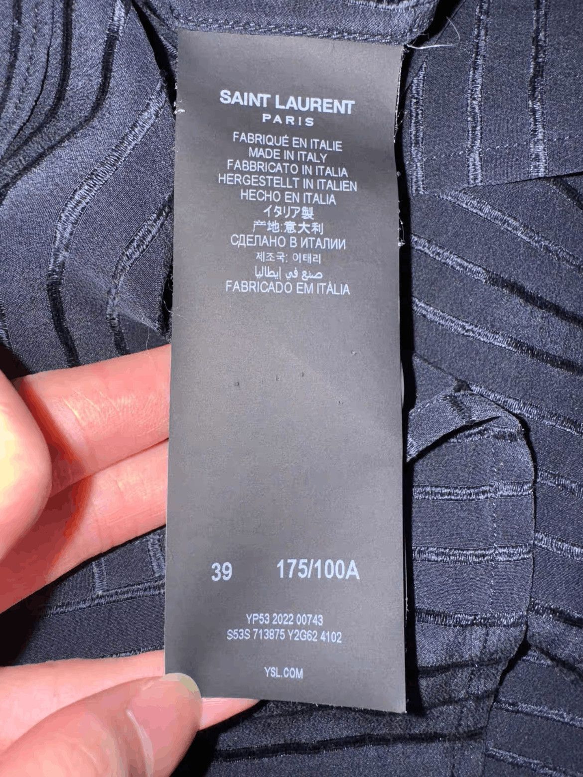 Saint Laurent Paris Sz 39 Saint Laurent Paris 23SS Silk Stripe Shirt-2508 Size US L / EU 52-54 / 3 - 7 Thumbnail
