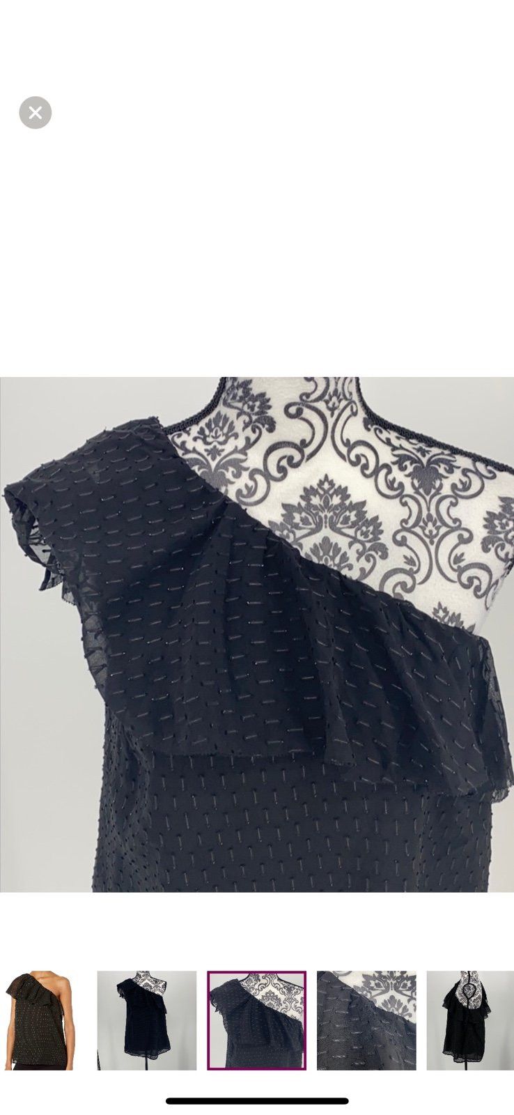 Paige Paige Womens Shandi Silk Metallic Pullover Top ruffle one s Size M / US 6-8 / IT 42-44 - 6 Thumbnail