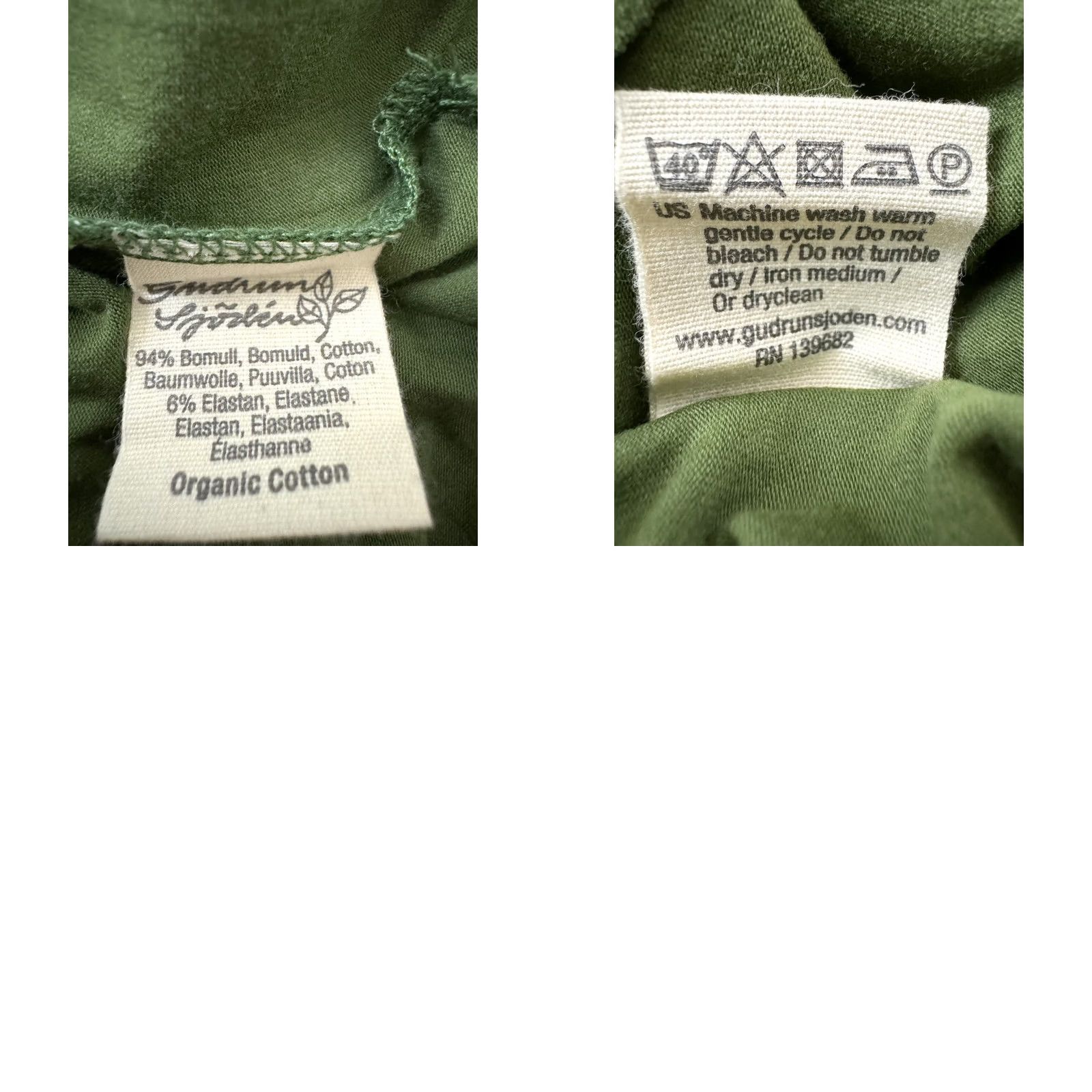 Vintage Gudrun Sjoden Womens Dress XL Green Cotton Midi Dress Size XL / US 12-14 / IT 48-50 - 8 Thumbnail