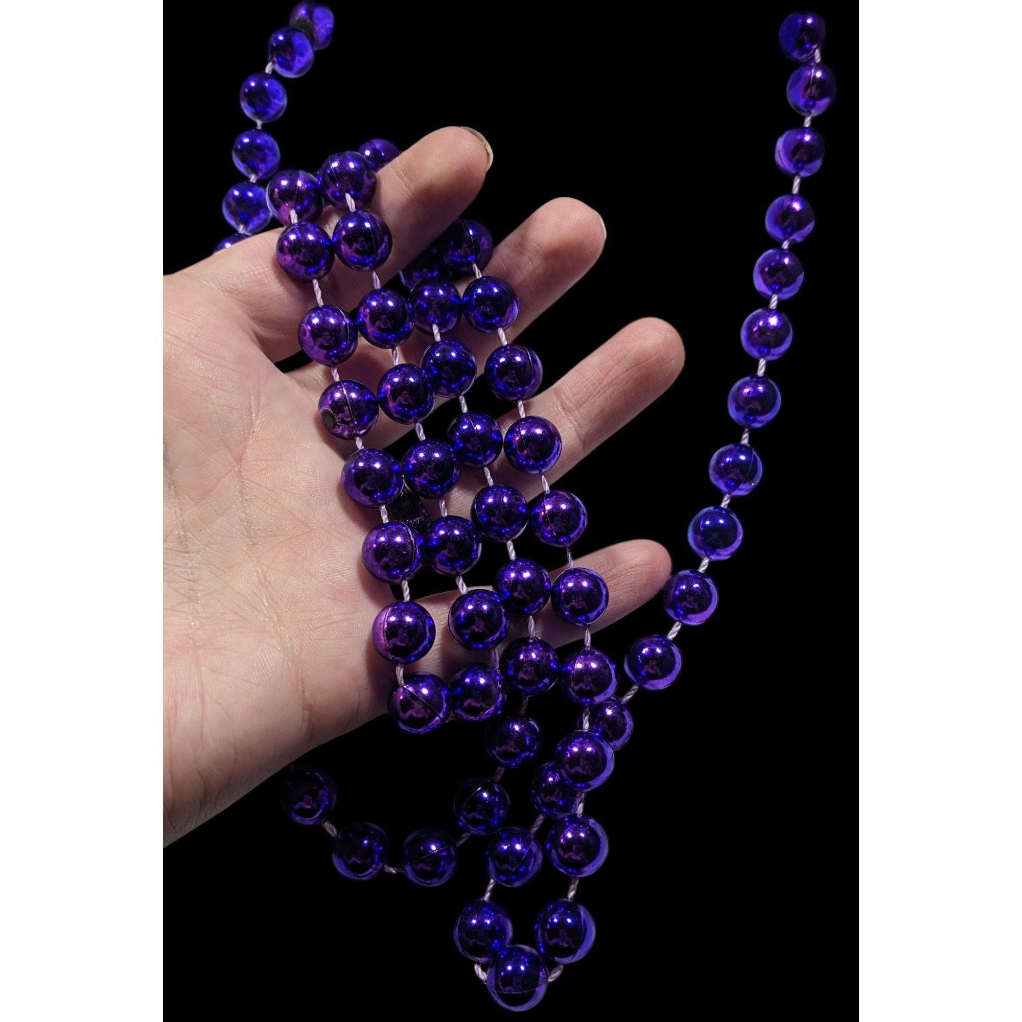 Other Metallic Purple Large Beaded Costume Necklace Size ONE SIZE - 5 Thumbnail