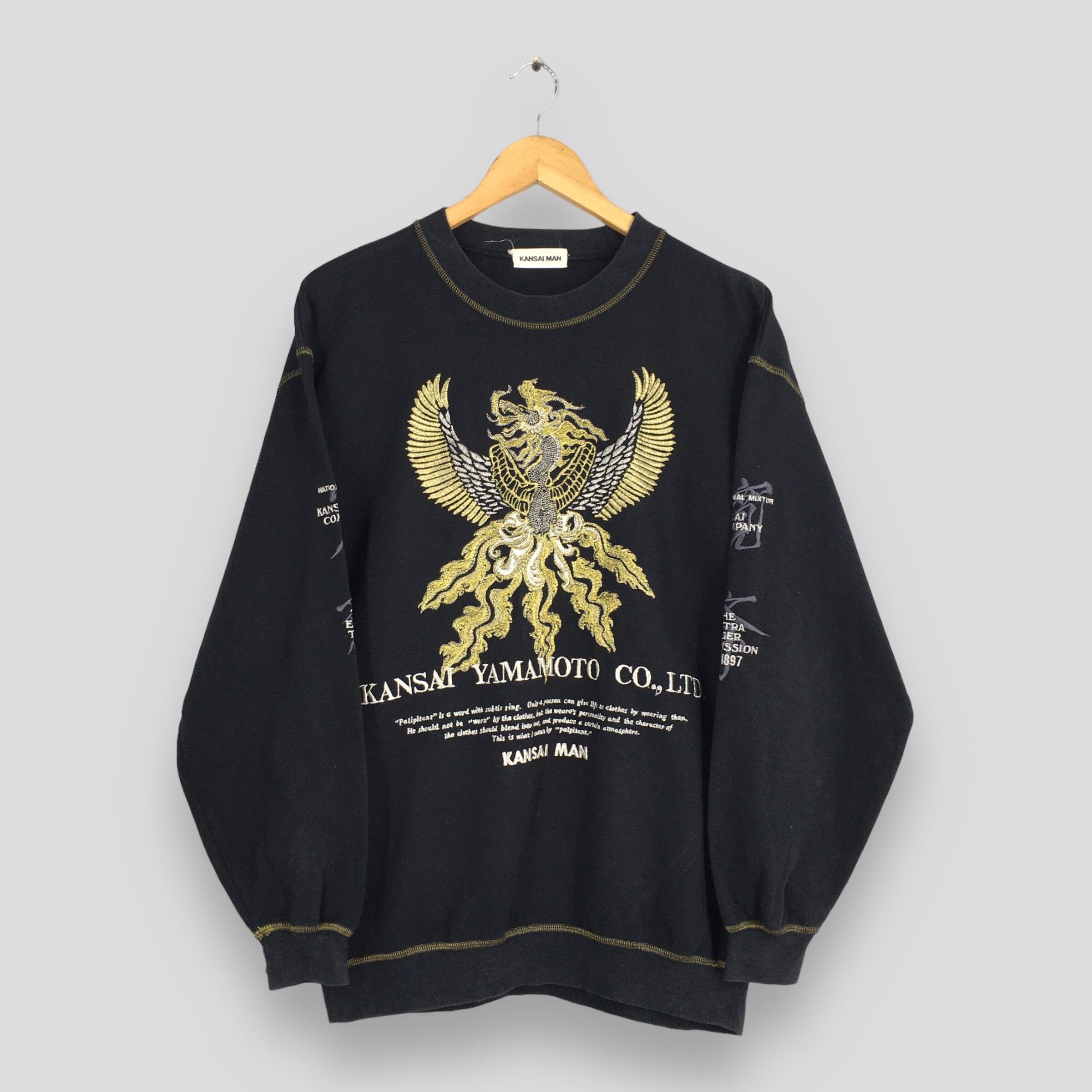 Japanese Brand × Kansai Yamamoto Vintage Kansai Yamamoto Japan Sweatshirt Medium Size US M / EU 48-50 / 2 - 1 Thumbnail