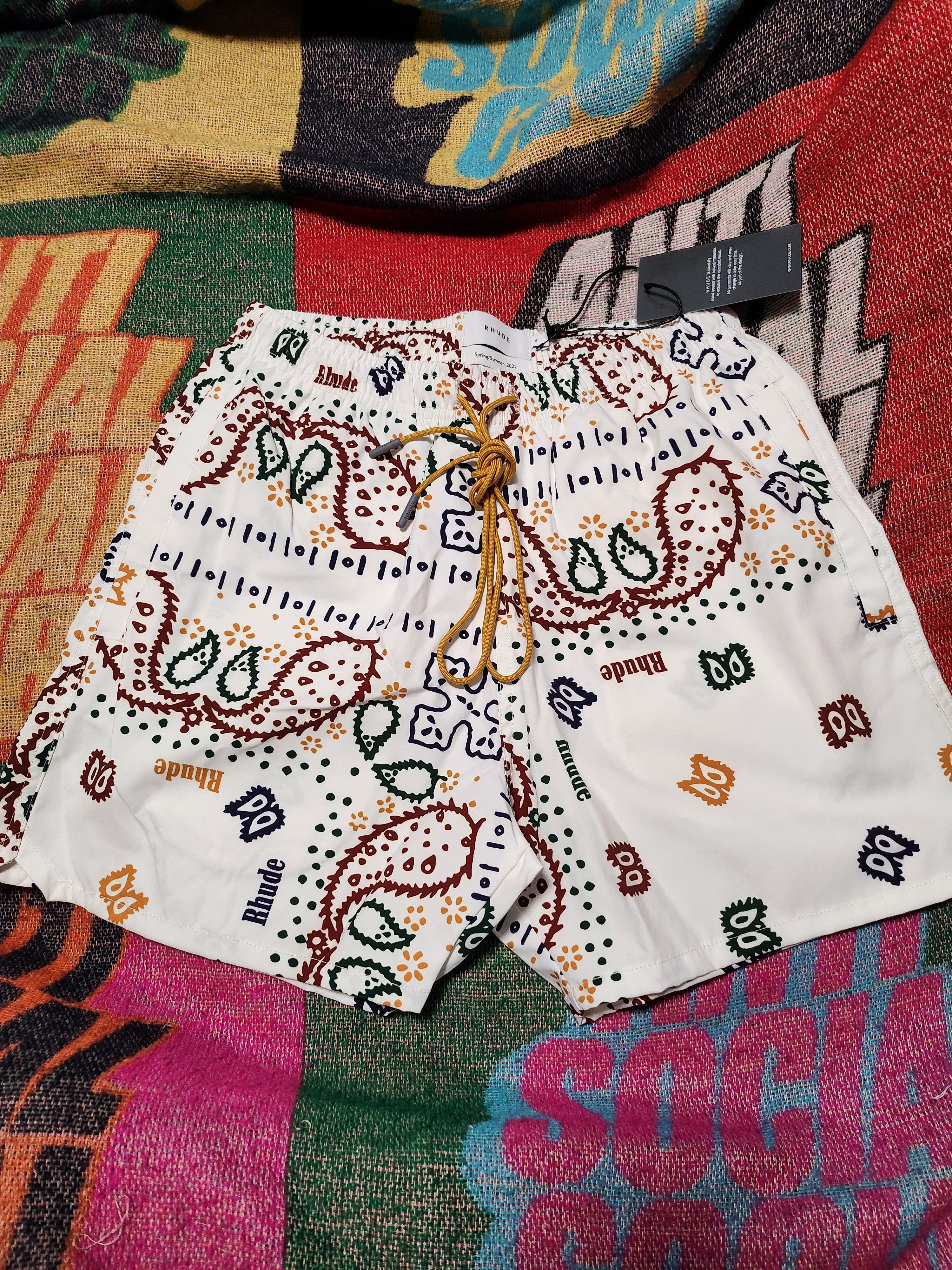 Rhude Rhude white parsley swim shorts Size US 28 / EU 44 - 1 Thumbnail