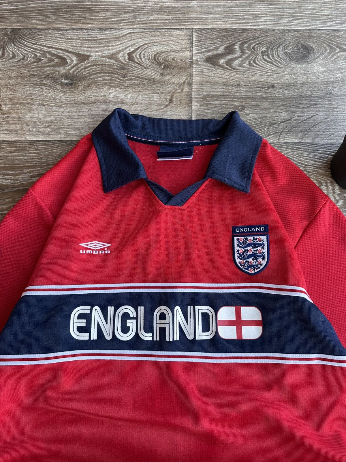 Umbro 🔥 2002 2003 England Umbro Polo Jersey T Shirt Soccer Size US XL / EU 56 / 4 - 2 Thumbnail