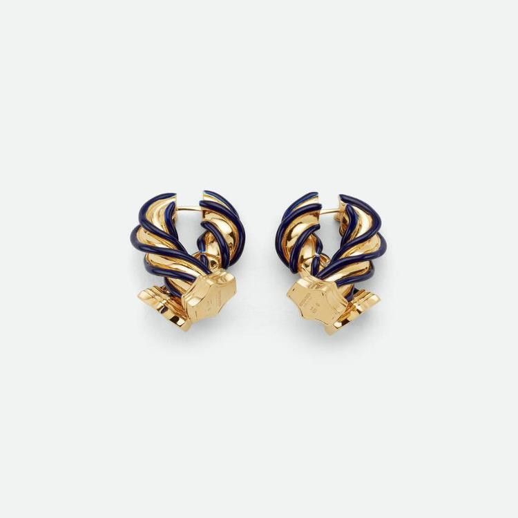 Bottega Veneta o1bcso1str0725 Size: OS / Pillar Earrings in Blue/Gold Size ONE SIZE - 2 Thumbnail
