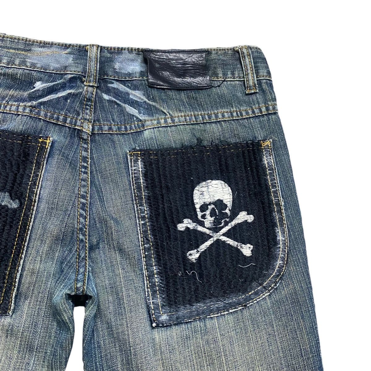 Japanese Brand Hiderock Design Clawmark Skull Denim Jeans Size US 31 - 5 Thumbnail