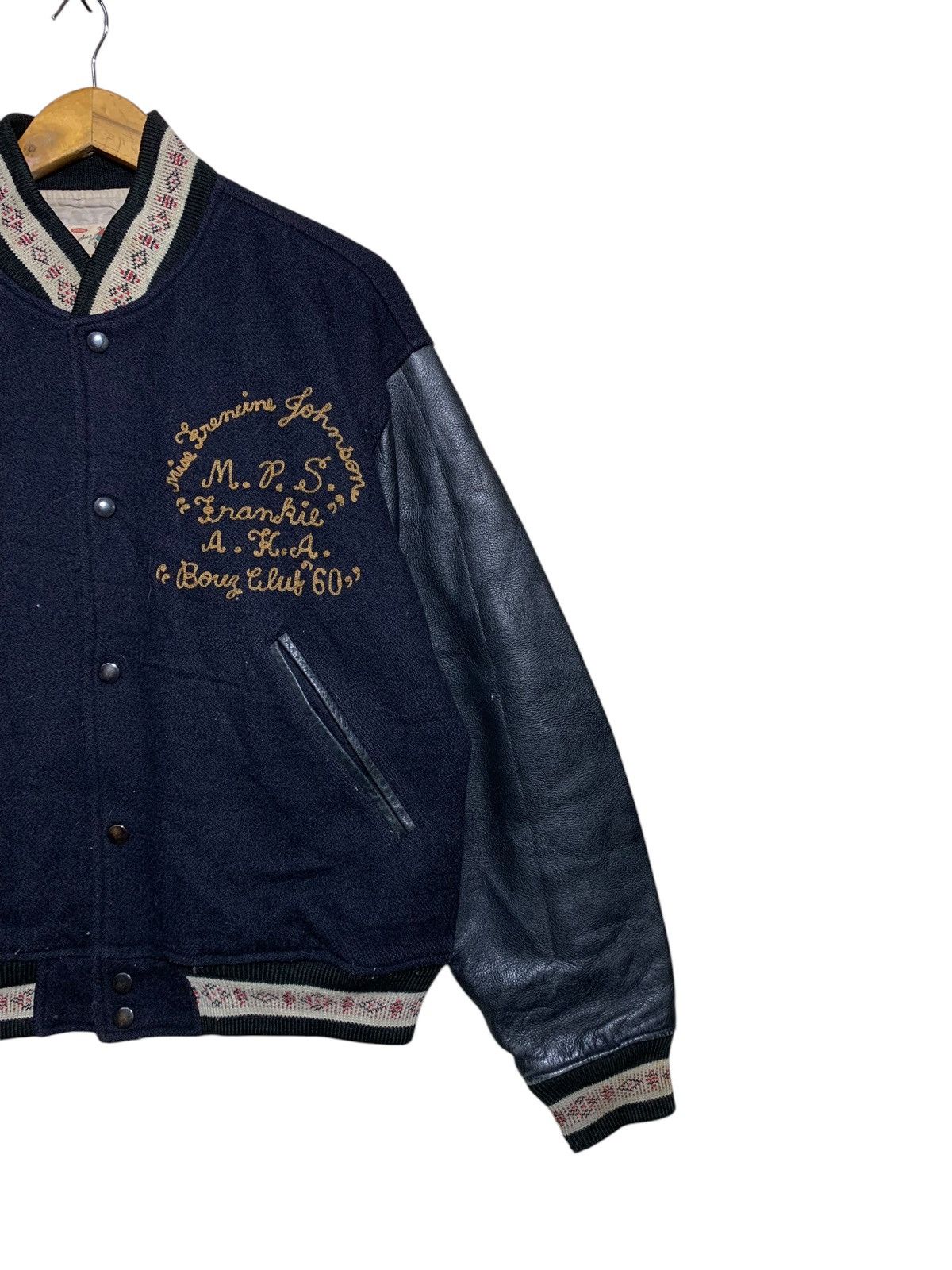 Vintage 🔥M.P.S WOOL/LEATHER VARSITY JACKETS Size US L / EU 52-54 / 3 - 7 Thumbnail