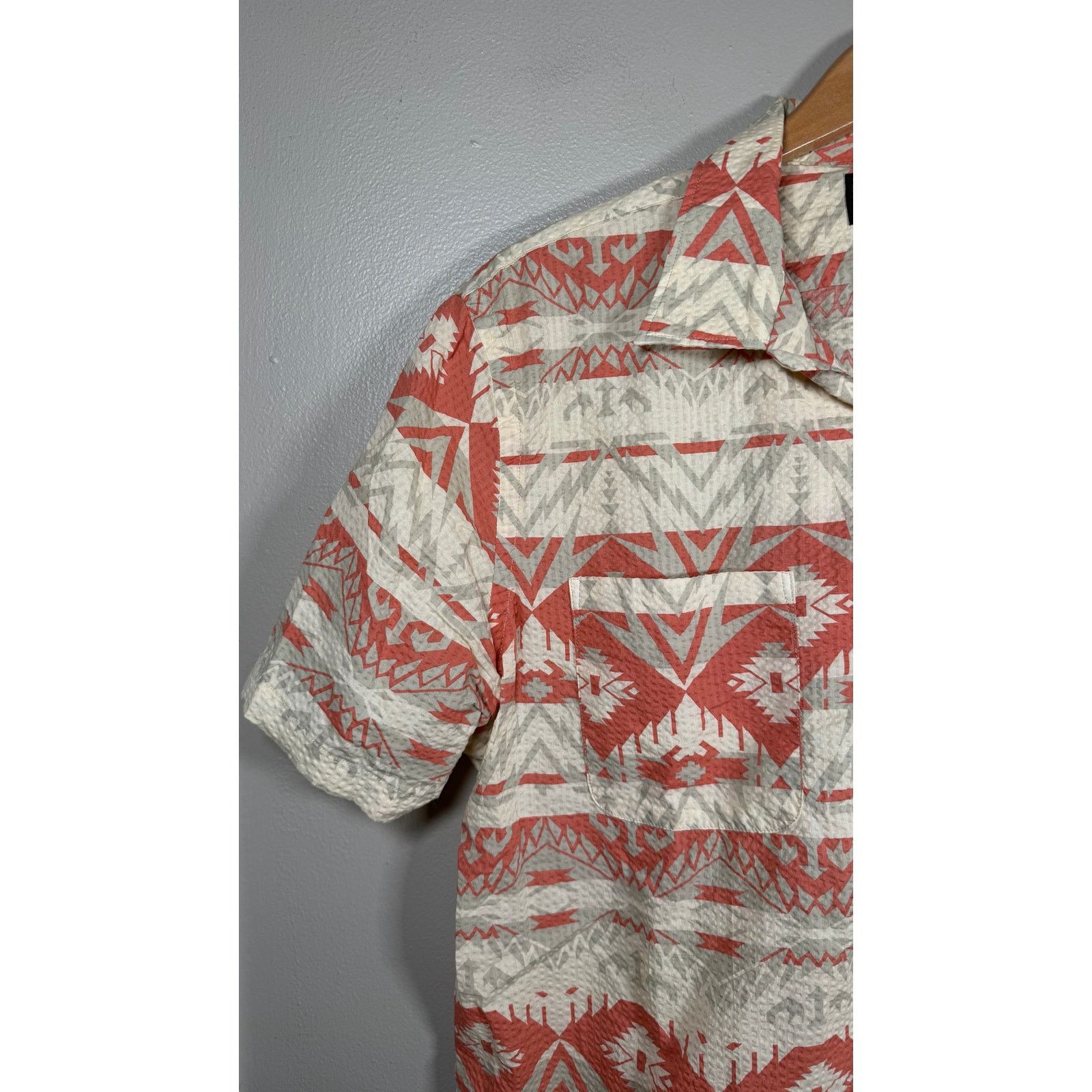 RRL Ralph Lauren RRL Trade Blanket Printed Cotton Seersucker Shirt size L Size US L / EU 52-54 / 3 - 7 Thumbnail