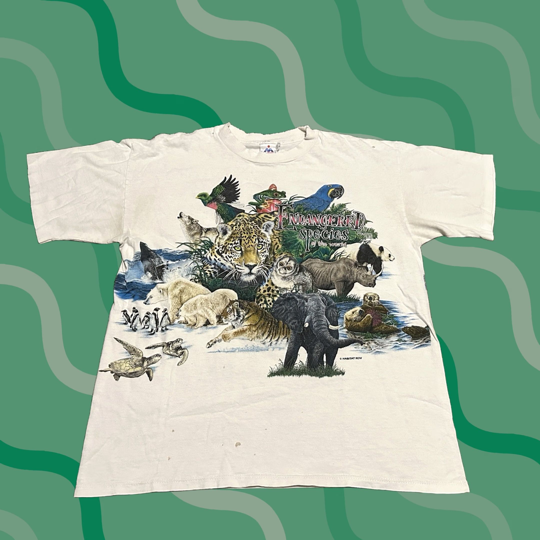 Vintage VINTAGE Endangered Species Of The World Shirt Mens L Nature Double-Sided 90s Shirt Size US L / EU 52-54 / 3 - 1 Thumbnail