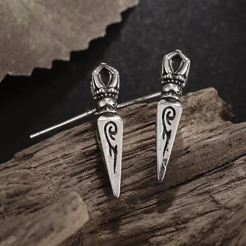 Jewelry × Vintage Retro Dorje Phurba Dagger Earrings Size ONE SIZE - 6 Thumbnail