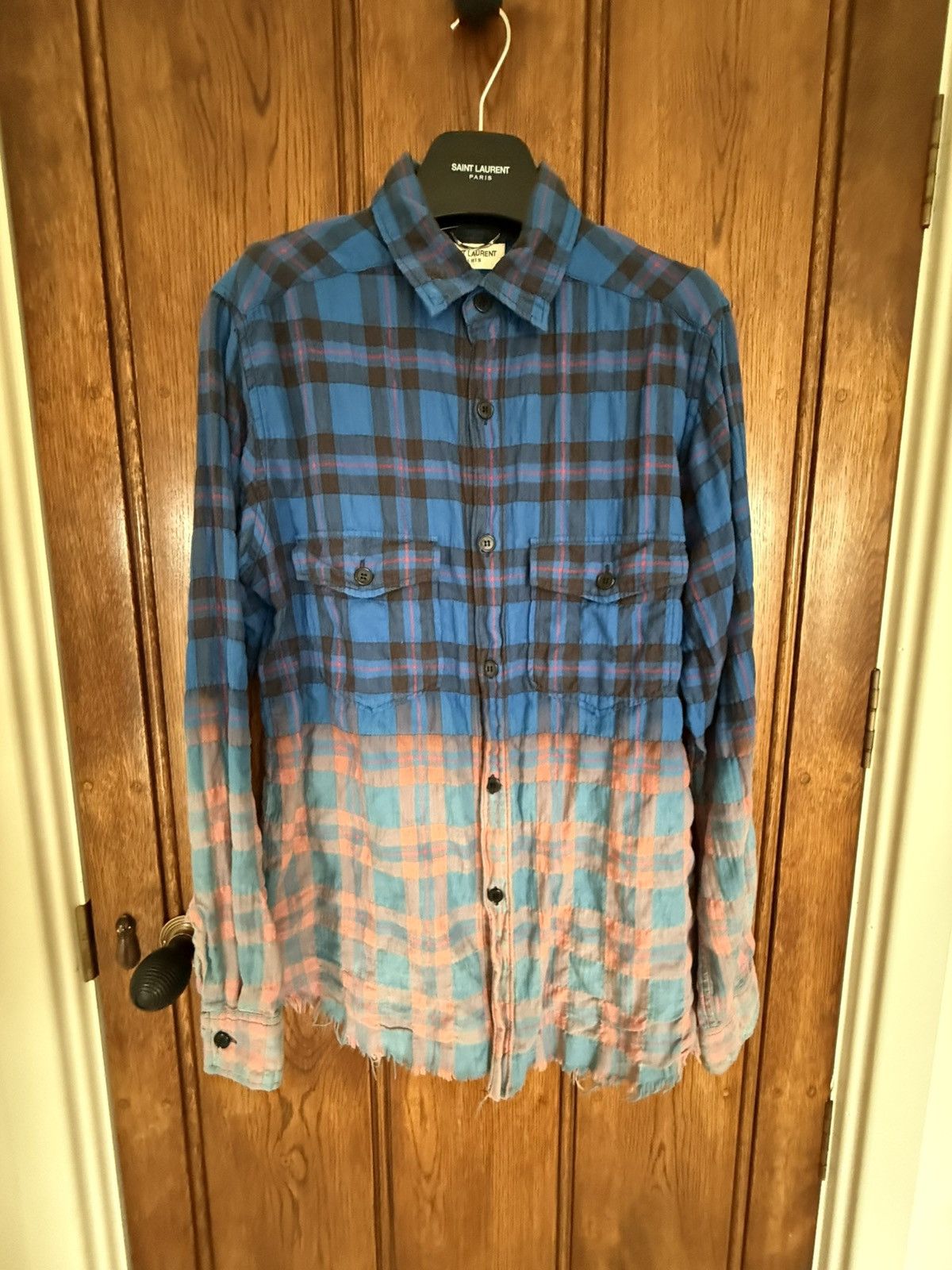 Hedi Slimane × Saint Laurent Paris SS16 Grail Saint Laurent Surf sound bleached flannel pink Size US L / EU 52-54 / 3 - 1 Thumbnail