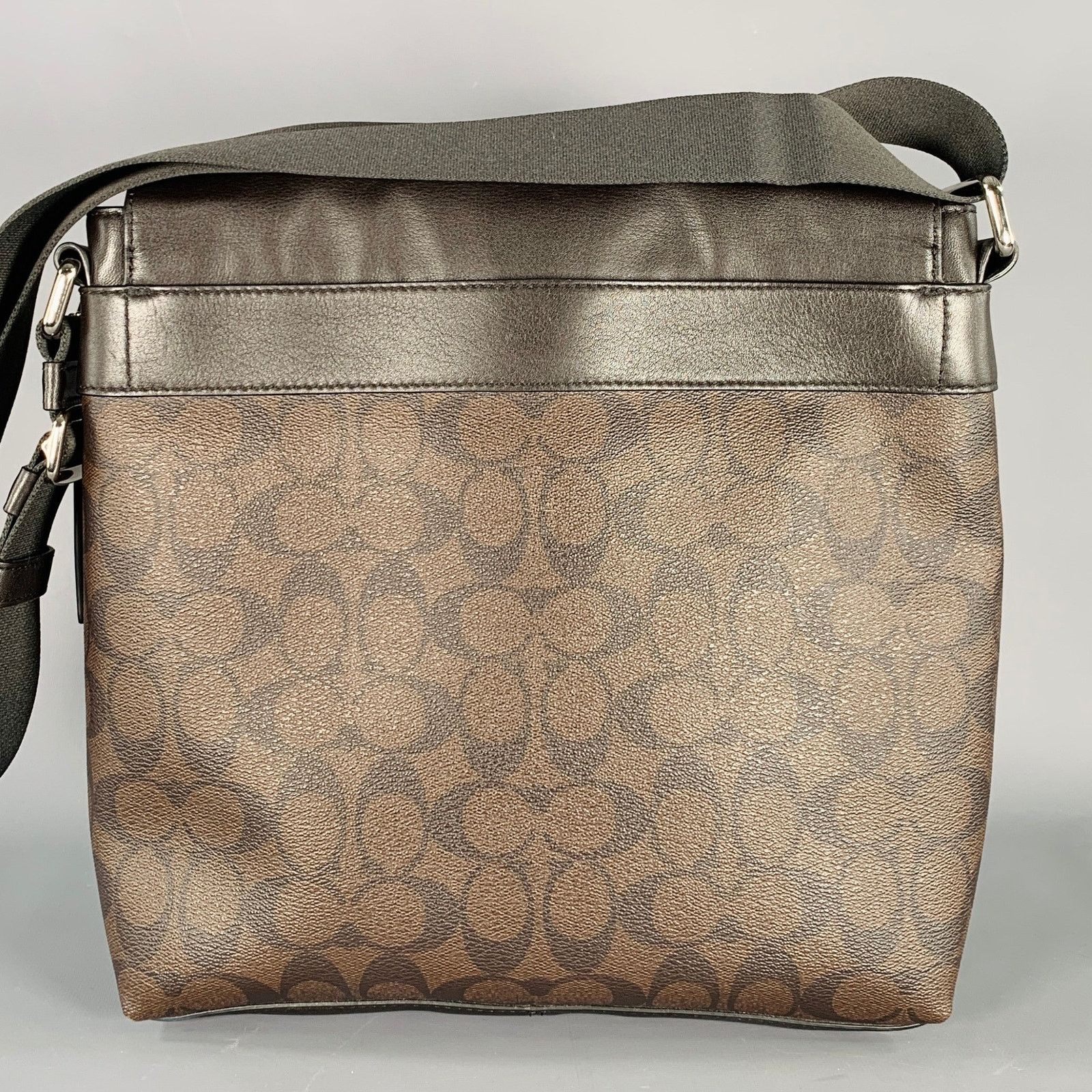 Coach COACH Brown Logo Coated Canvas Leather Crossbody Bag Size ONE SIZE - 4 Thumbnail