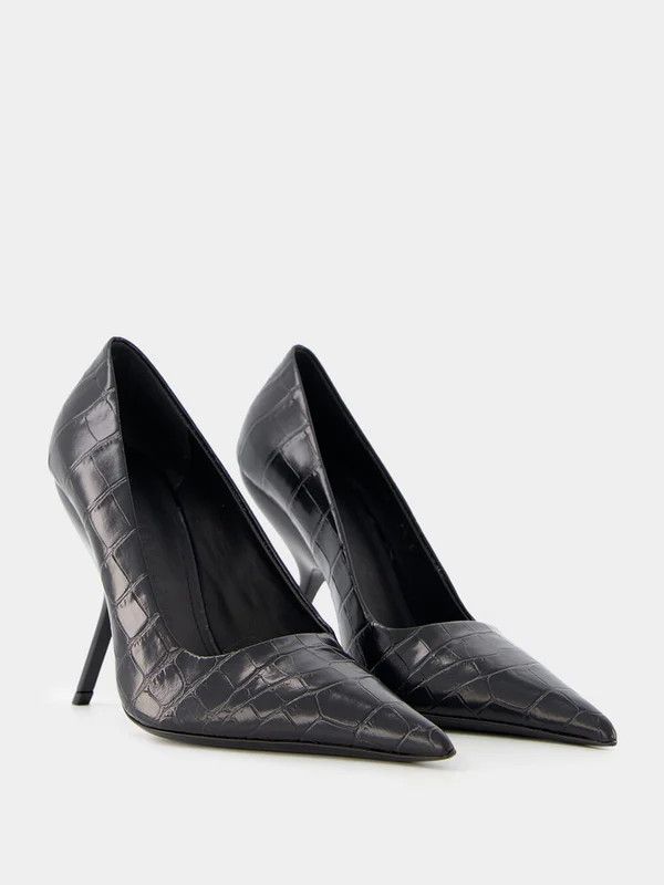 Salvatore Ferragamo o1s1rm0924 Eva Leather Pumps in Black Size US 8.5 / IT 38.5 - 3 Thumbnail