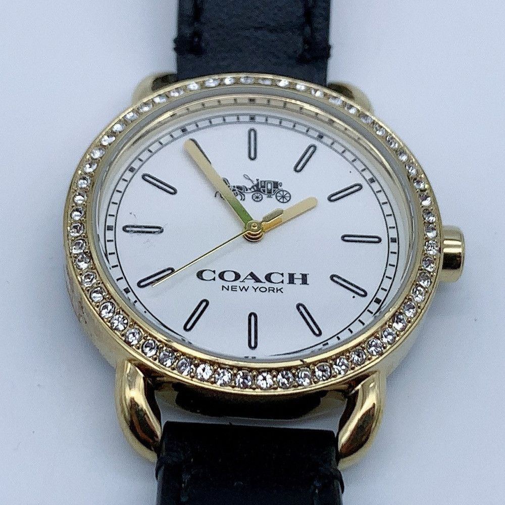 Coach Hampton silver leather strap watch COACH 14502685 Slim Easton Metallic Silver Leather Strap  main image 4