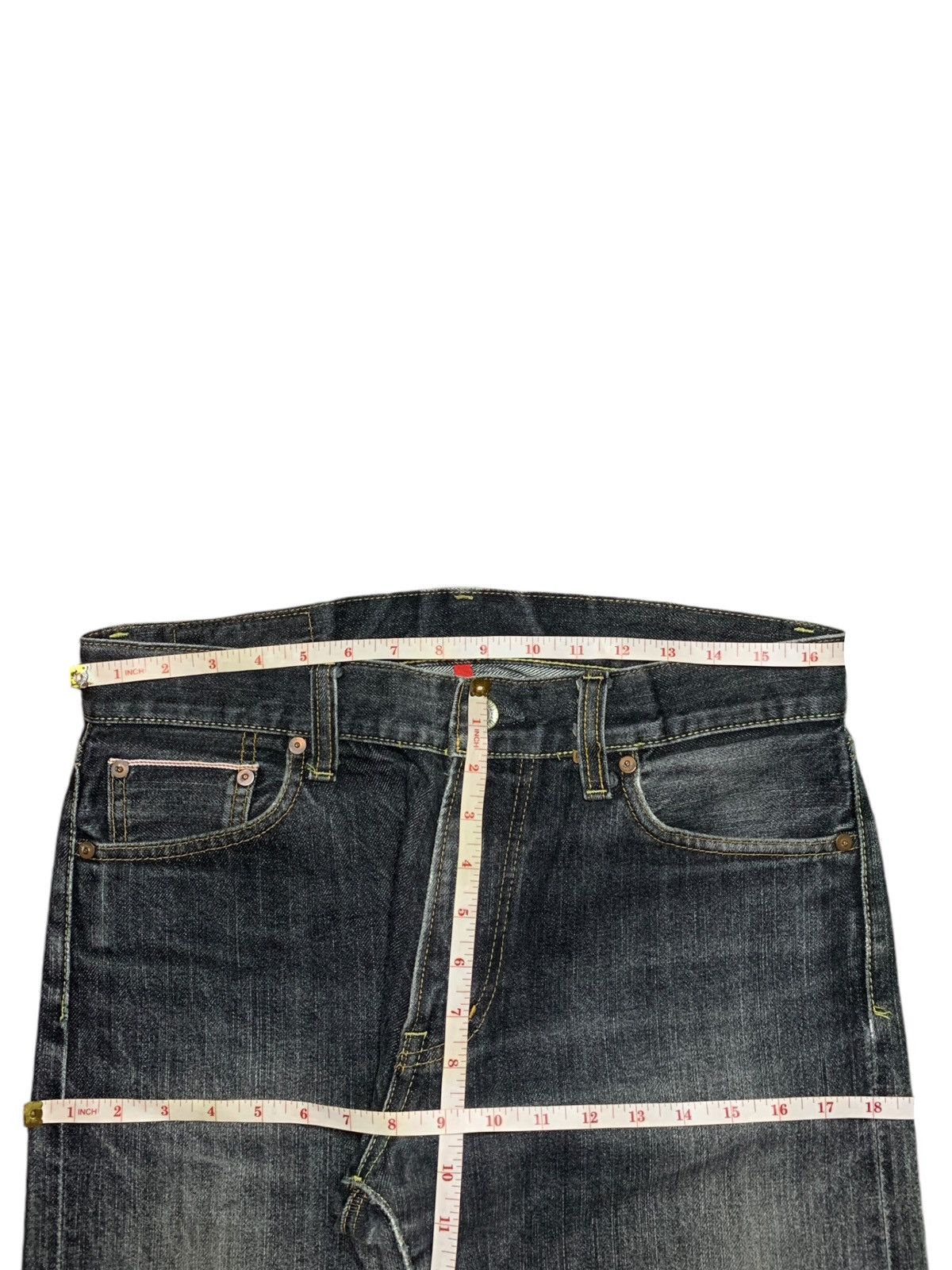 Uniqlo Vintage Uniqlo Selvedge Faded Wash Distressed Loose Jeans Size US 34 / EU 50 - 13 Thumbnail