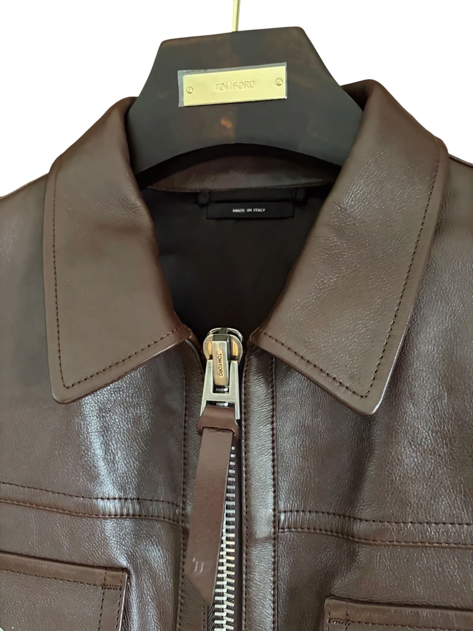 Tom Ford CALFSKIN LEATHER HEAVY JACKET Size US M / EU 48-50 / 2 - 3 Thumbnail