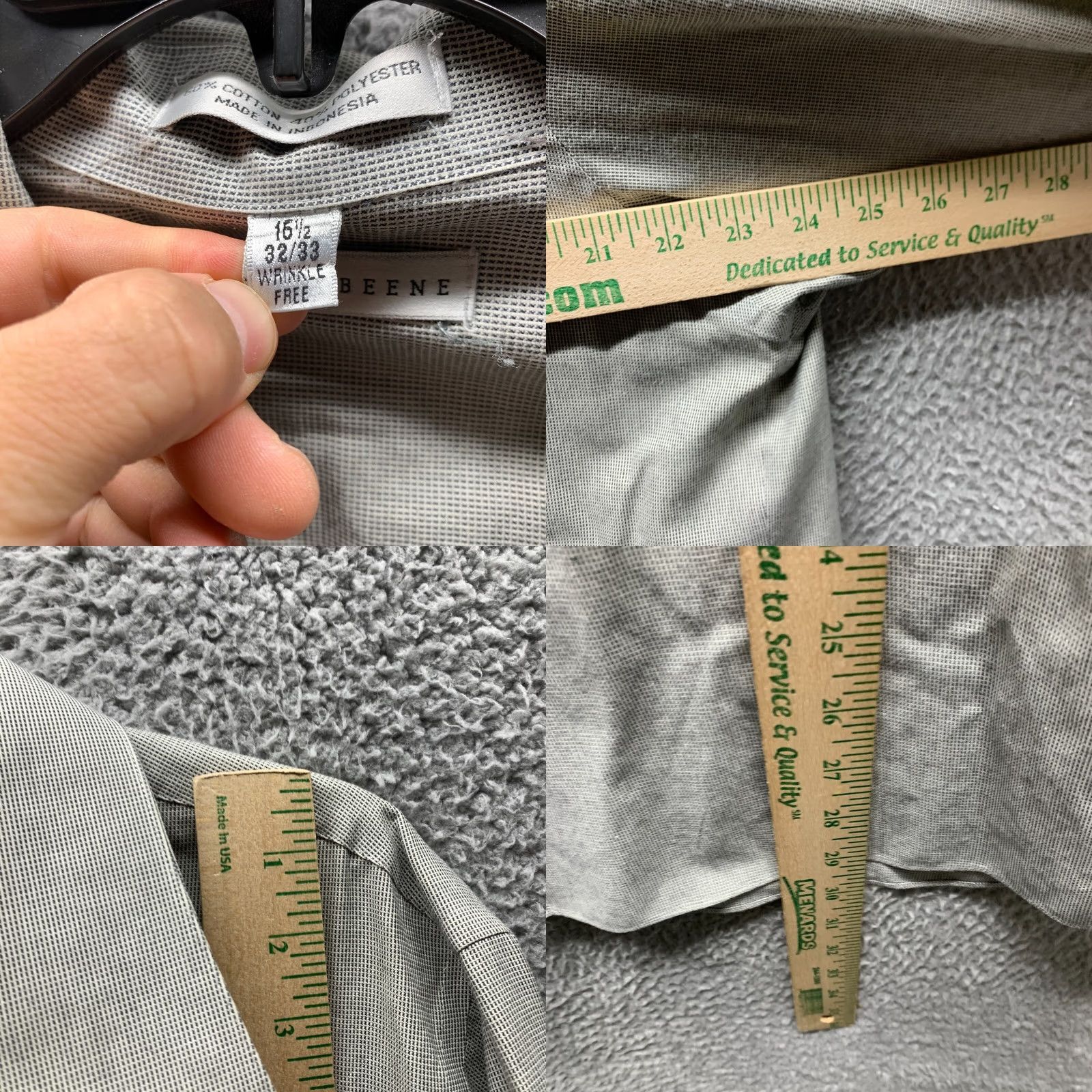 Geoffrey Beene Geoffrey Beene Shirt Mens 16.5 Large Gray Oxford Cotton Button-Up Vintage 80s 90s Casual Regular Collar Mens Size US XL / EU 56 / 4 - 8 Thumbnail
