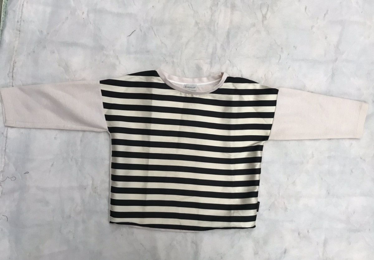 Moncler Moncler Maglia Girocollo T-Shirt Striped T-shirt Beige Silk Size S / US 4 / IT 40 - 2 Thumbnail
