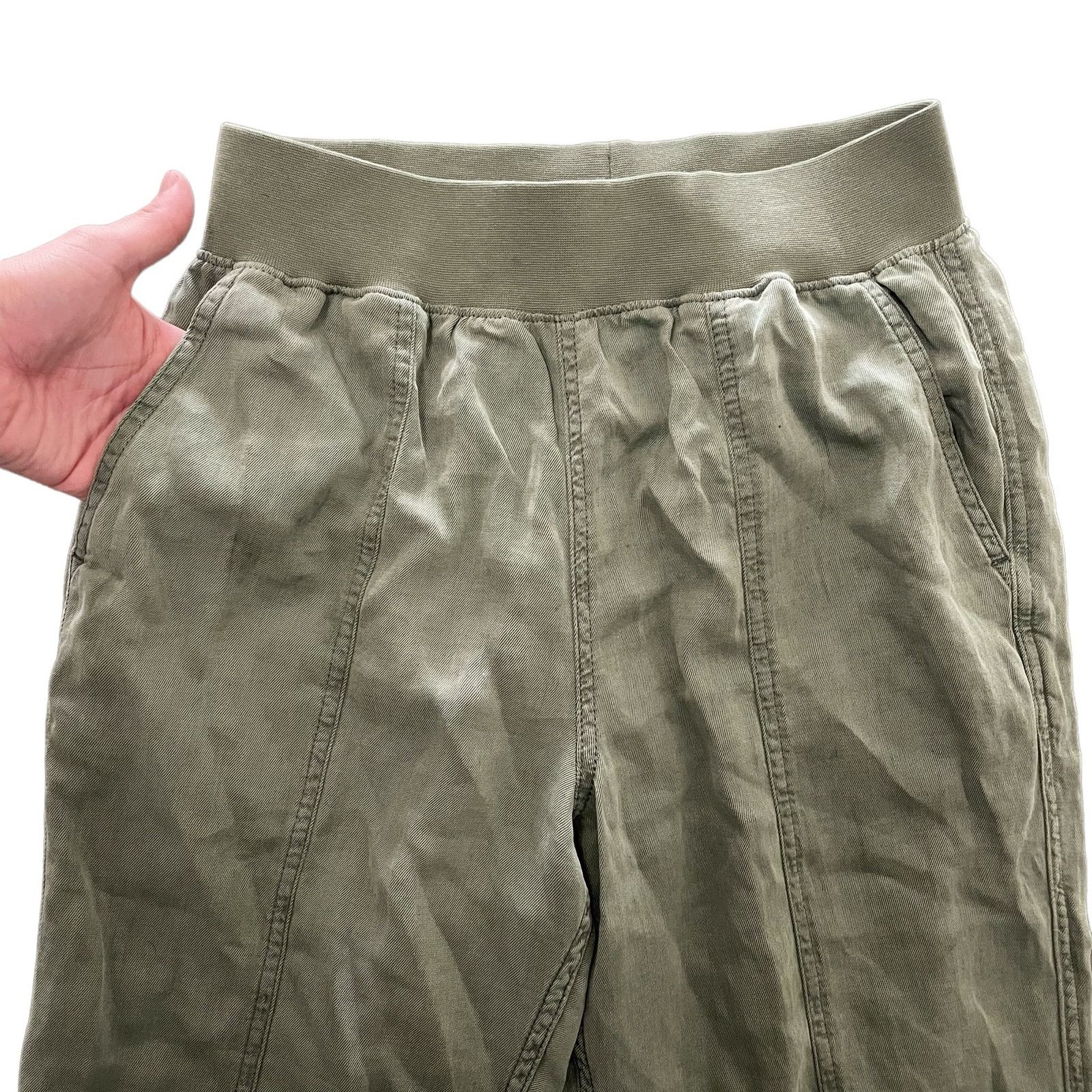Faherty Faherty Arlie Pants Thyme Green Linen Blend Pull On Size XS Size 26" / US 2 / IT 38 - 6 Thumbnail