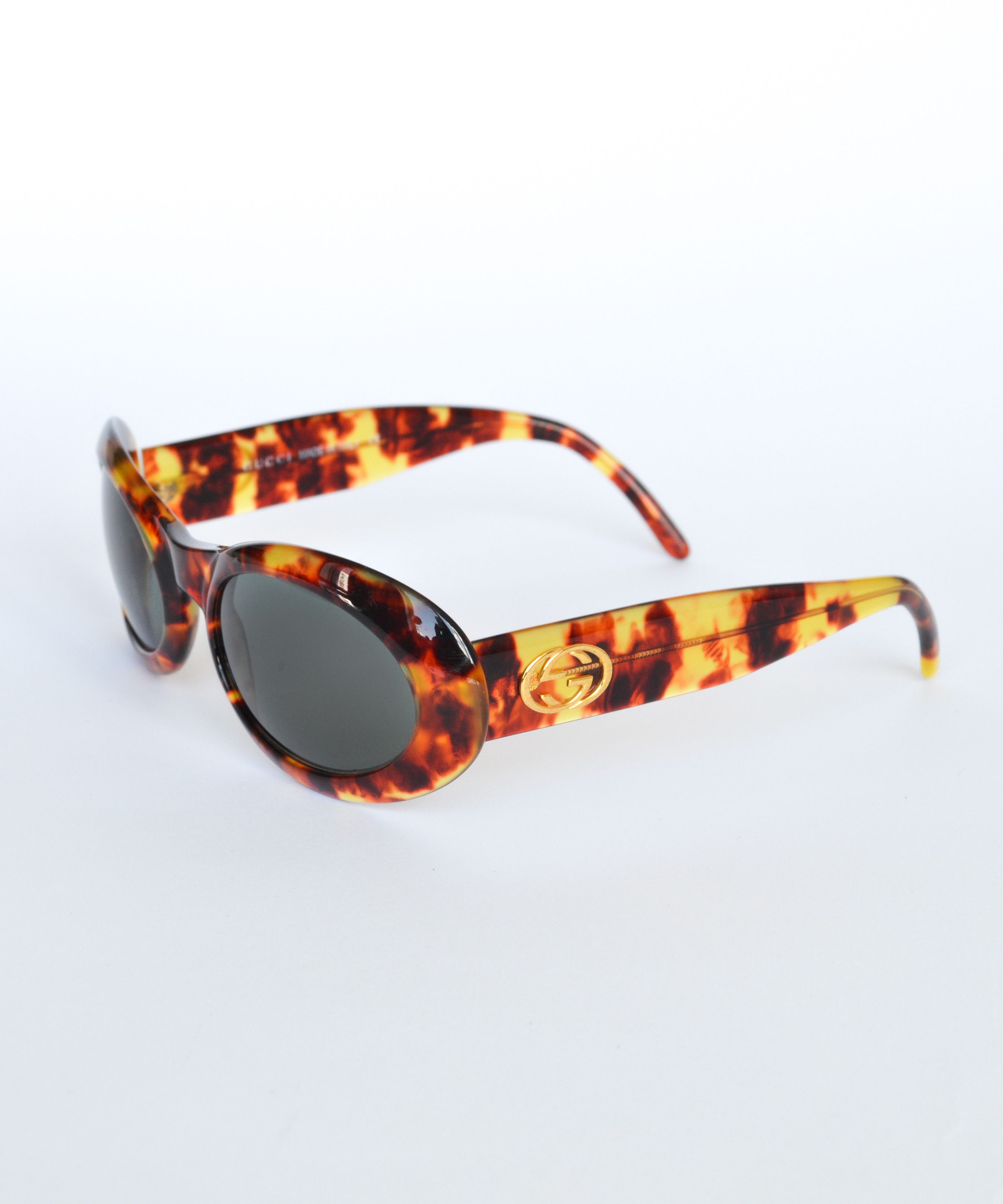 Gucci GUCCI Sunglasses Logo Oval Glasses GG 2400 Brown Tortoise Size ONE SIZE - 1 Thumbnail