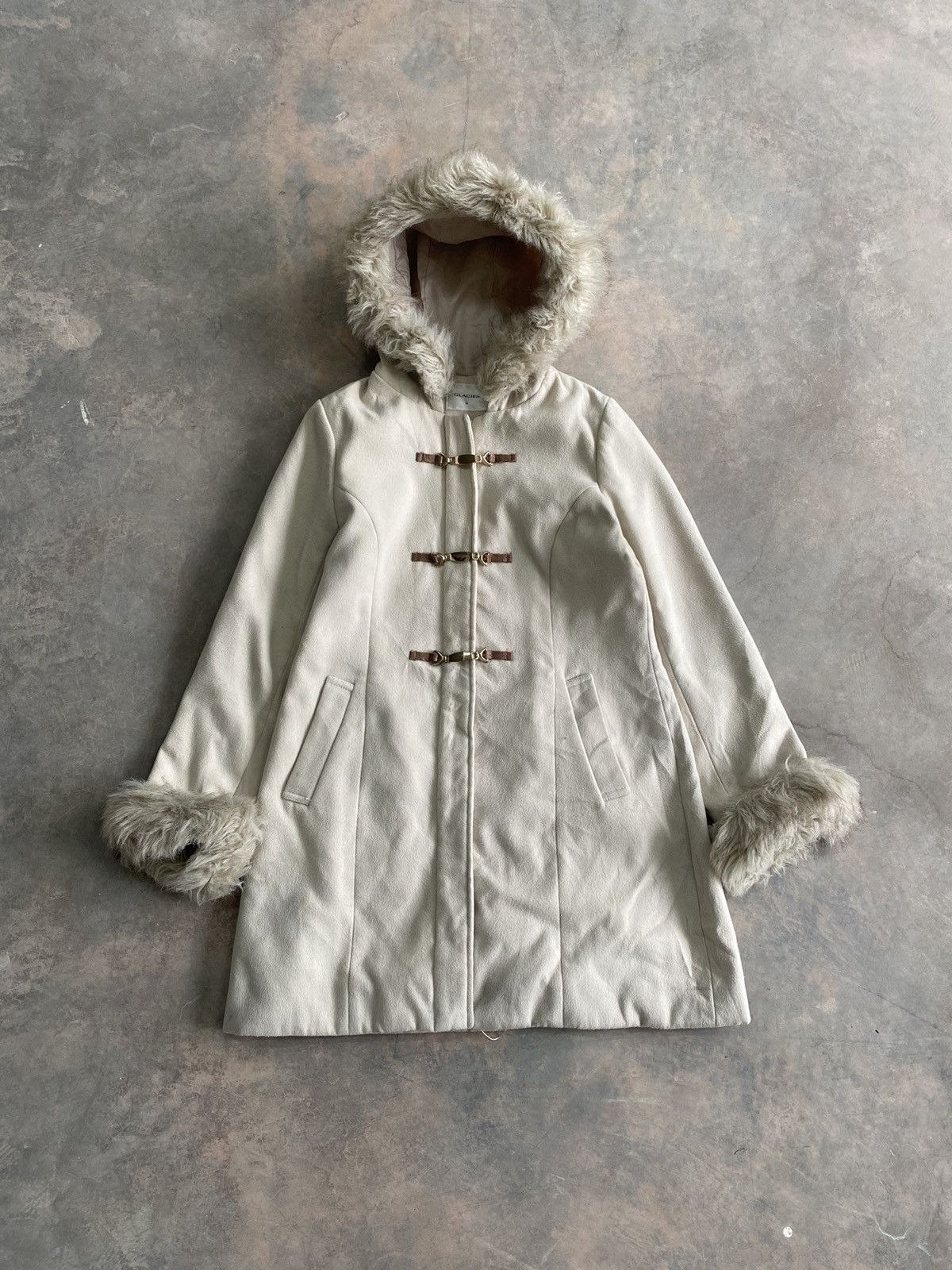 Japanese Brand × Vintage GLACIER FUR HAIRY PUNK GRUNGE LGB BUCKLE JACKET WINTER Size M / US 6-8 / IT 42-44 - 1 Thumbnail