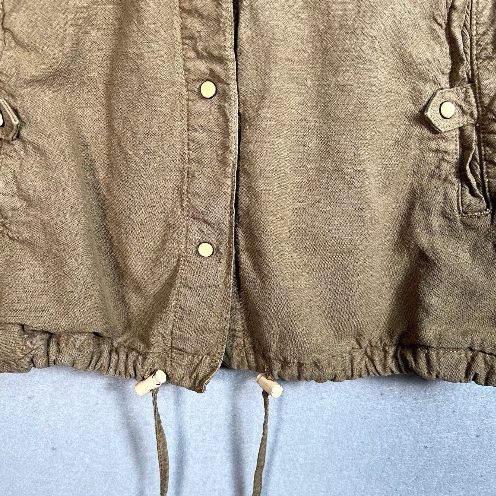 Zara Zara Military Shirt Jacket Womens Medium Brown Long Sleeve Linen Blend Size M / US 6-8 / IT 42-44 - 6 Thumbnail