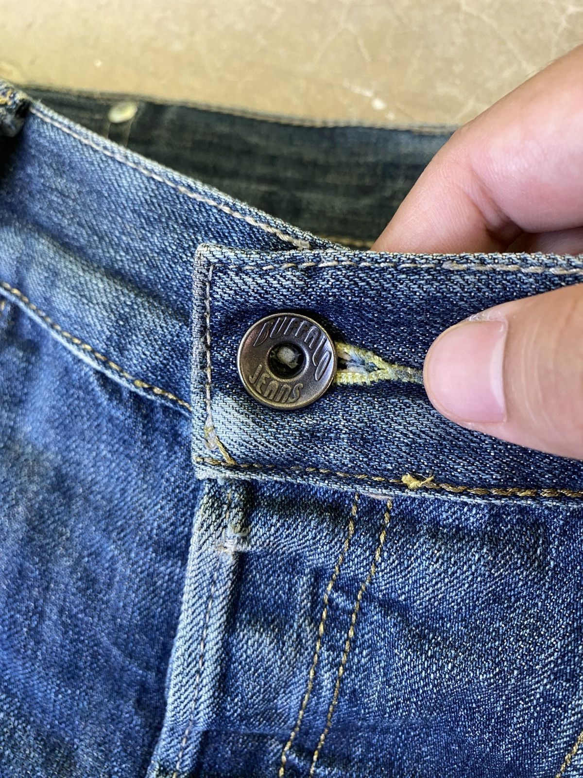 Japanese Brand Buffalo Distressed Flared Denim Jeans Y2K Size US 31 - 7 Thumbnail