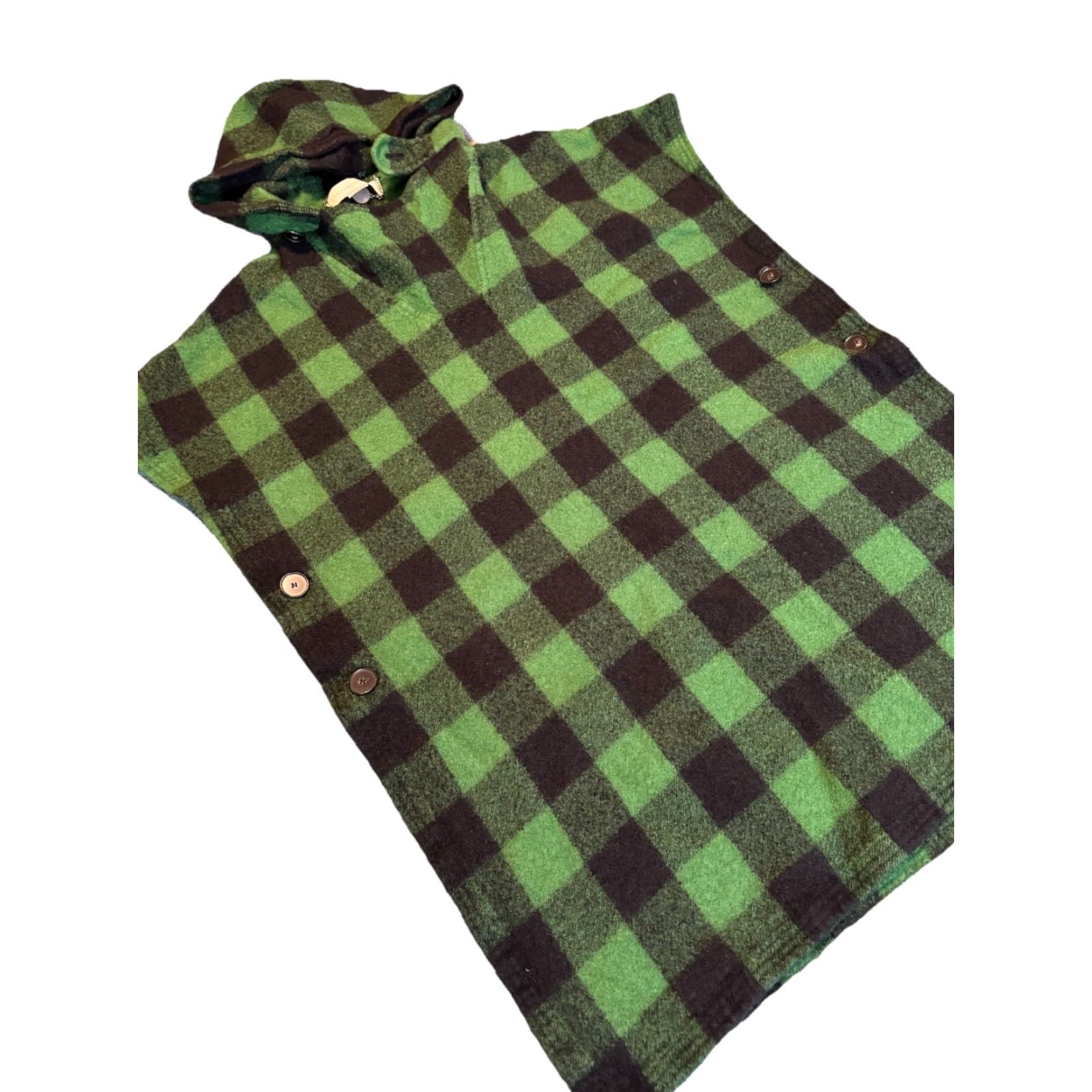 Stella McCartney Stella McCartney Poncho Wool Check Black Green Size 40 M Women Wool Poncho Casual Travel Size M / US 6-8 / IT 42-44 - 3 Thumbnail