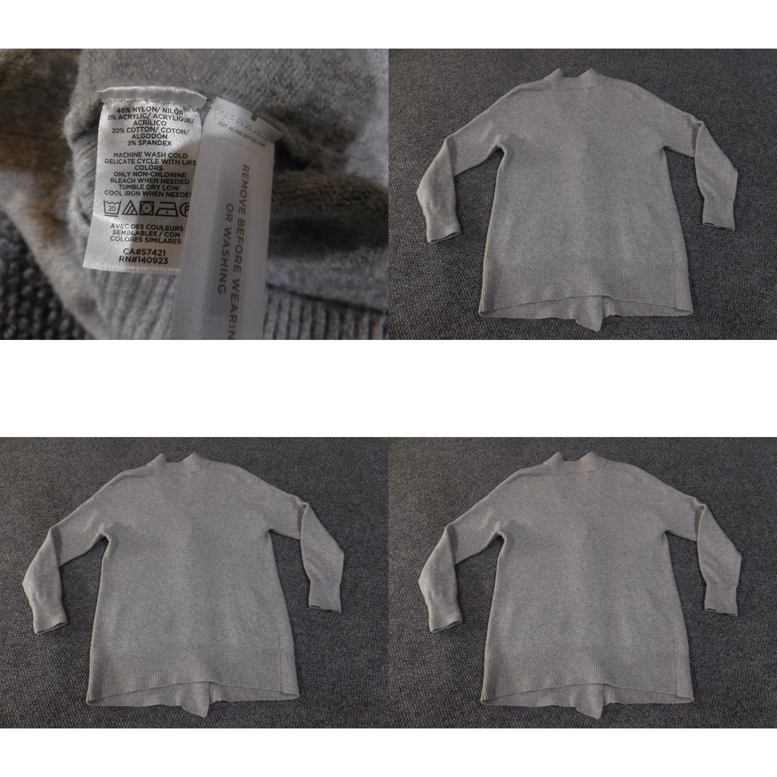 Loft LOFT Ann Taylor Cardigan Sweater Womens XS Gray V-Neck Button Front Pockets Ribbed Knit Shirt Size XS / US 0-2 / IT 36-38 - 8 Thumbnail