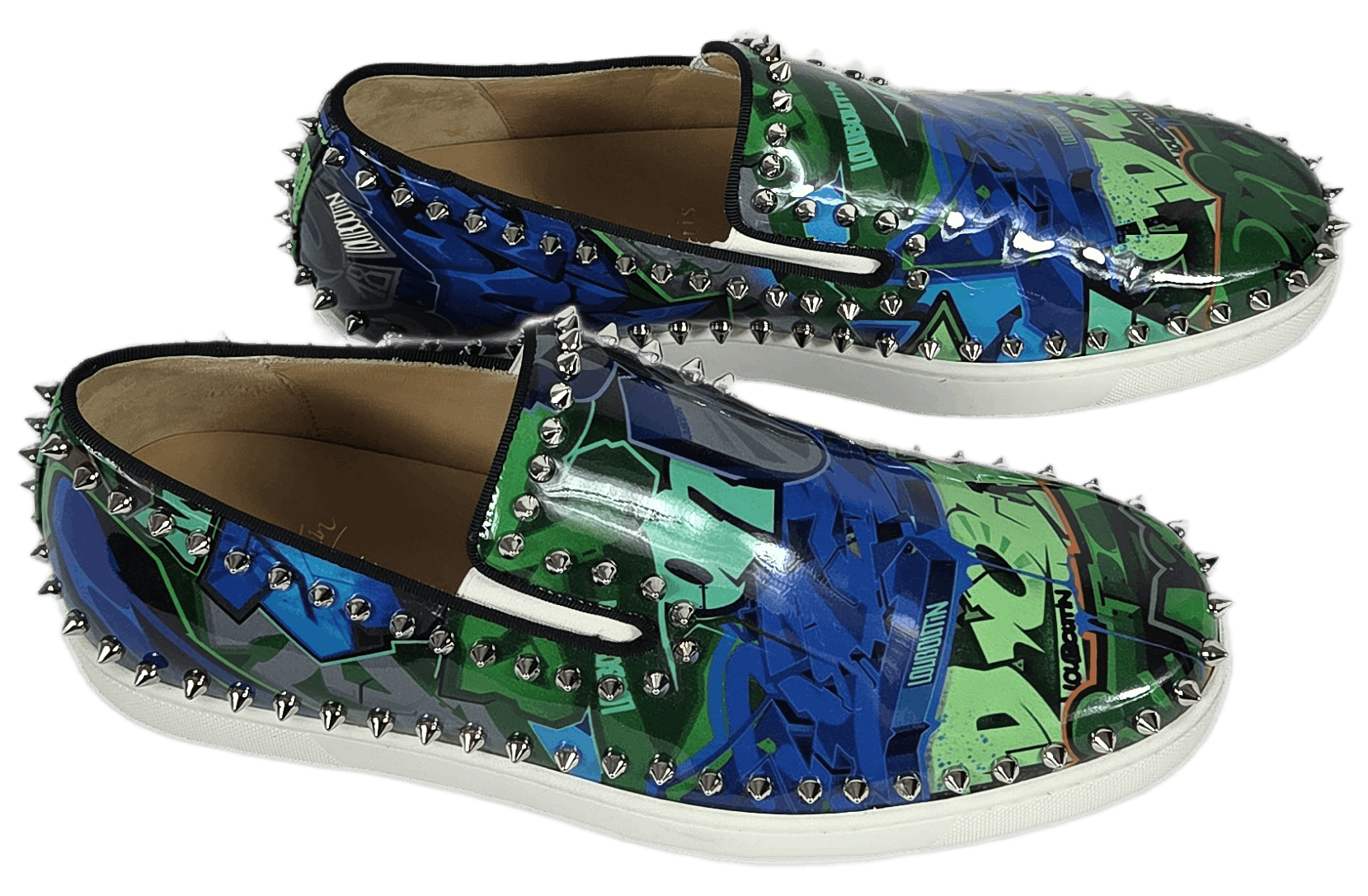 Christian Louboutin Pik Boat Spike Flat Pat Metrograf Slip-on Sneakers Size US 10 / EU 43 - 2 Thumbnail