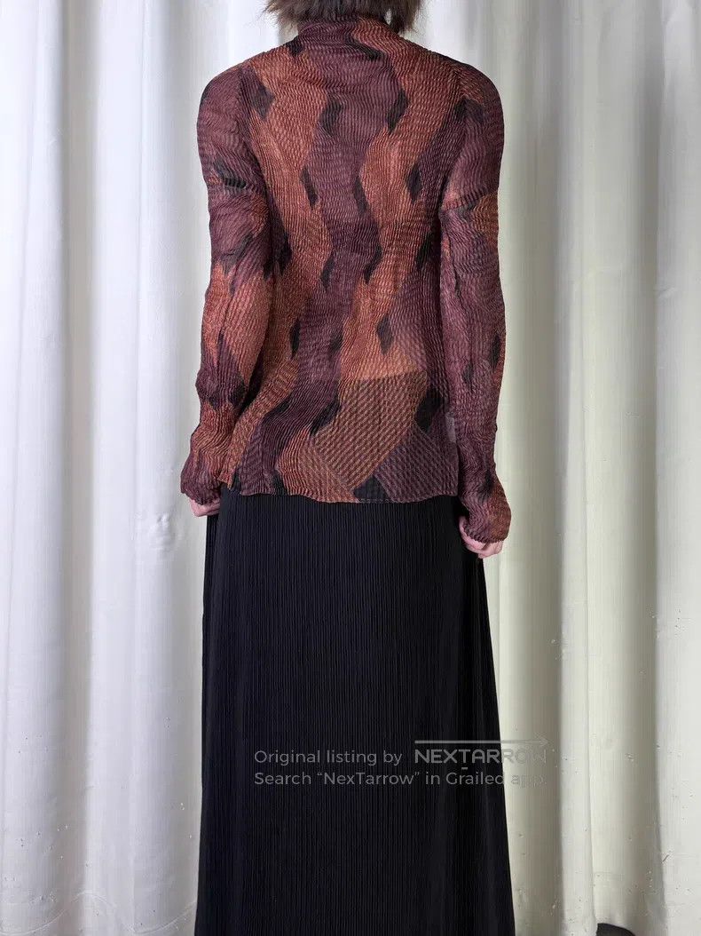 Issey Miyake Issey Miyake Main Line Woven Argyle Willow Catkin Top Size M / US 6-8 / IT 42-44 - 4 Thumbnail