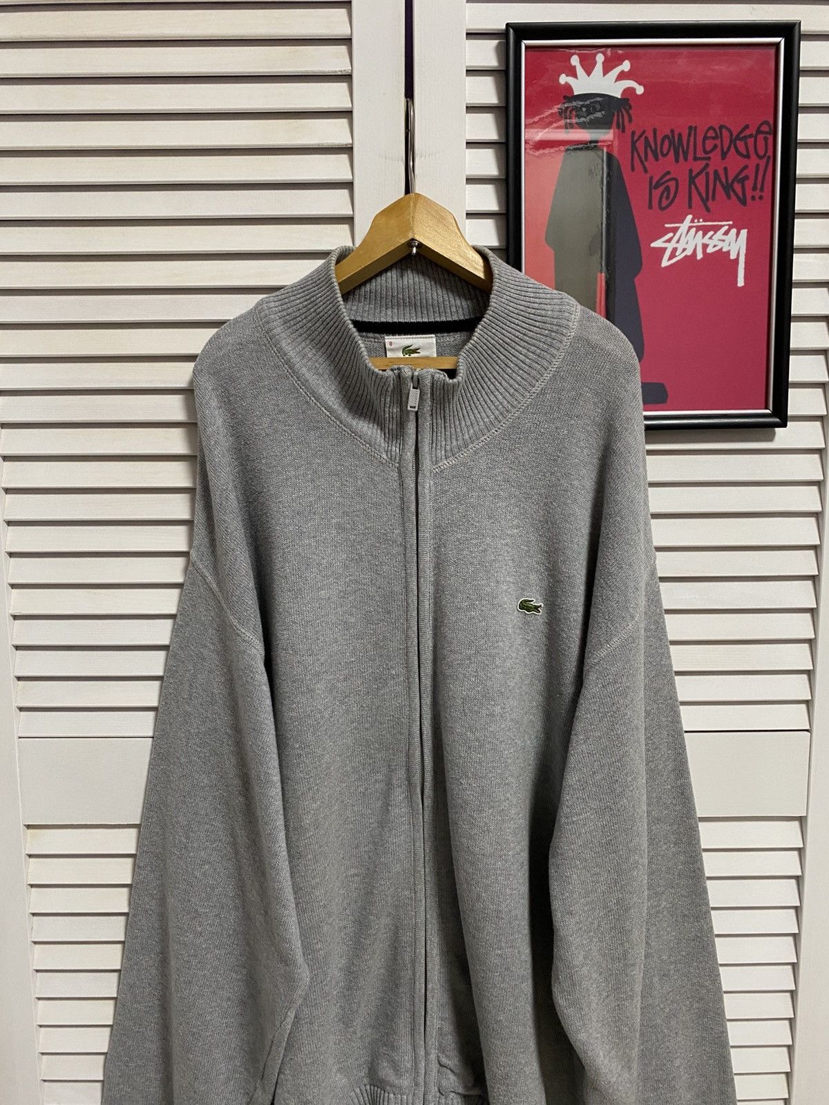 Lacoste Vintage Lacoste Zip-Up Sweater Crocodile Size - XXXL Size US XXL / EU 58 / 5 - 2 Thumbnail