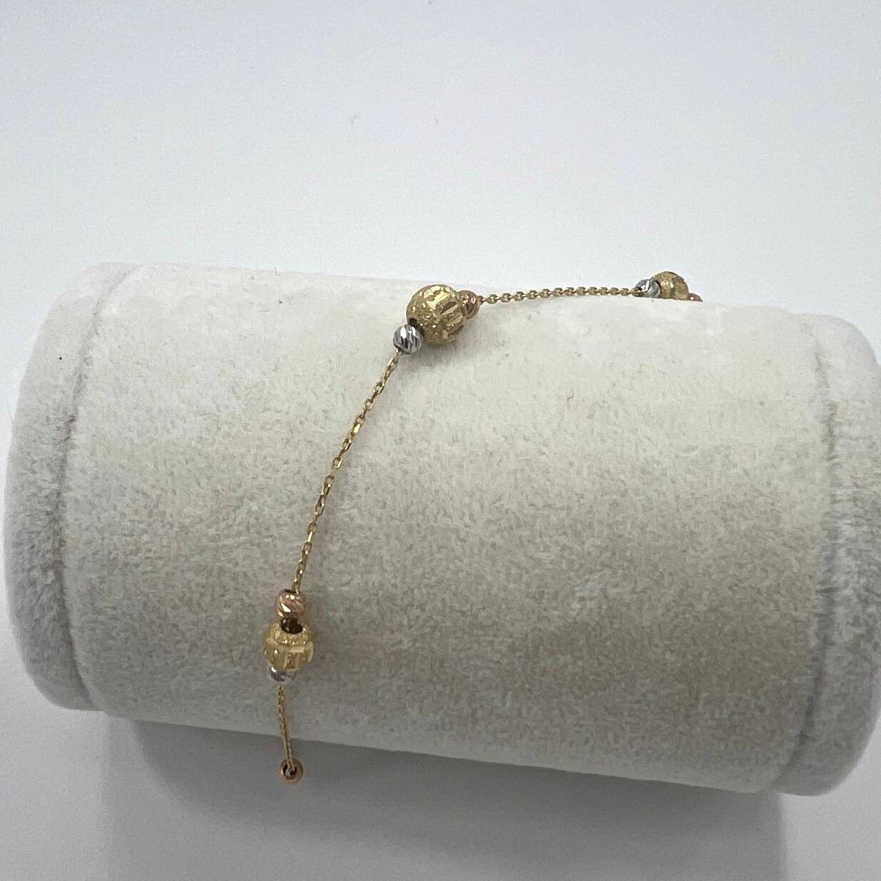 Other 14K tri-color gold bead bracelet in white rose yellow tonelo Size ONE SIZE - 10 Thumbnail