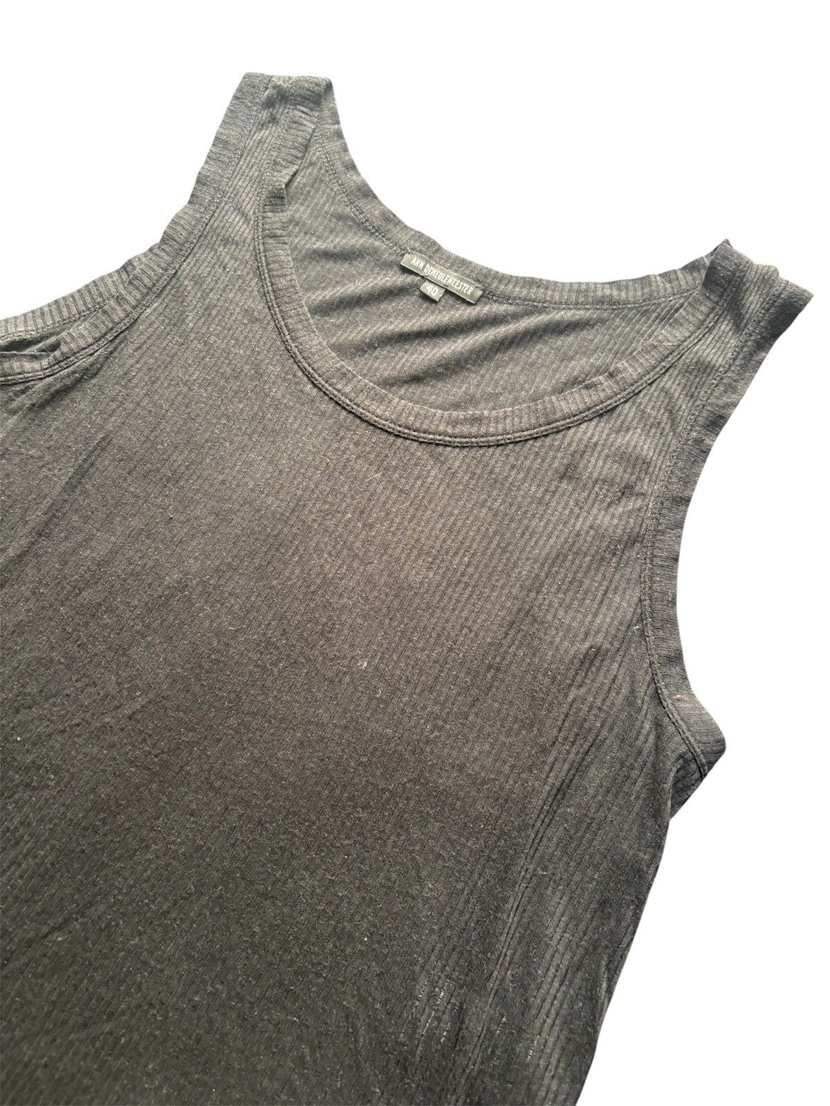 Ann Demeulemeester Ann D sheer ribbed raw hem tank Size US XXS / EU 40 - 2 Thumbnail