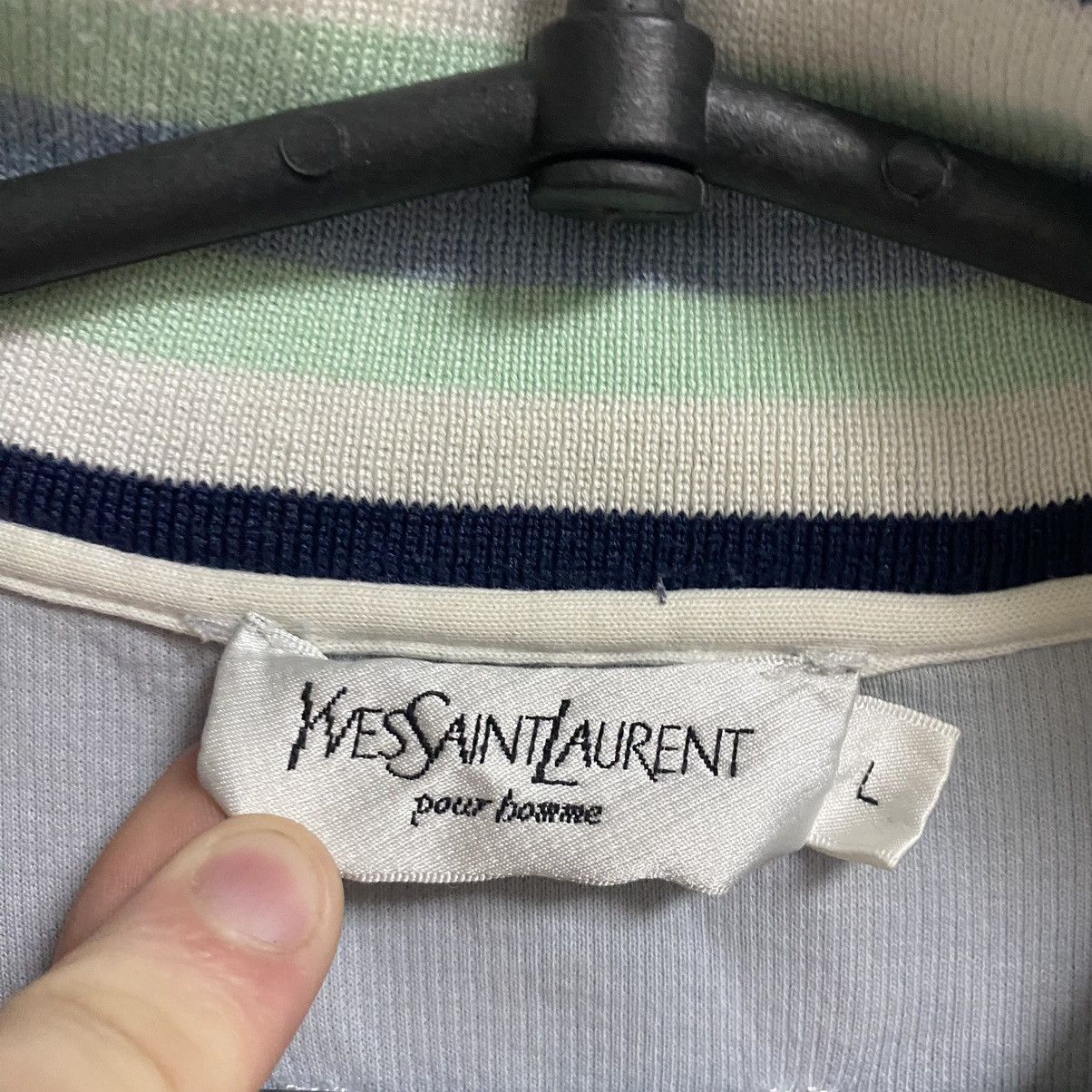 Yves Saint Laurent Vintage yves saint lauren distressed ysl zip hoodie Size US L / EU 52-54 / 3 - 14 Thumbnail