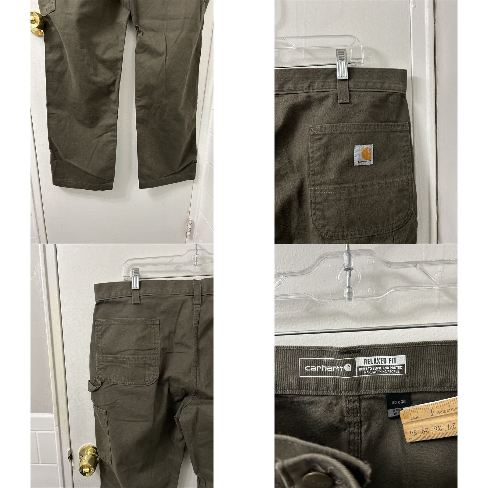 Carhartt Carhartt Twill Utility Work Pants Mens 40x30 Brown Relaxed Fit YKK BN0324M Size US 40 / EU 56 - 8 Thumbnail