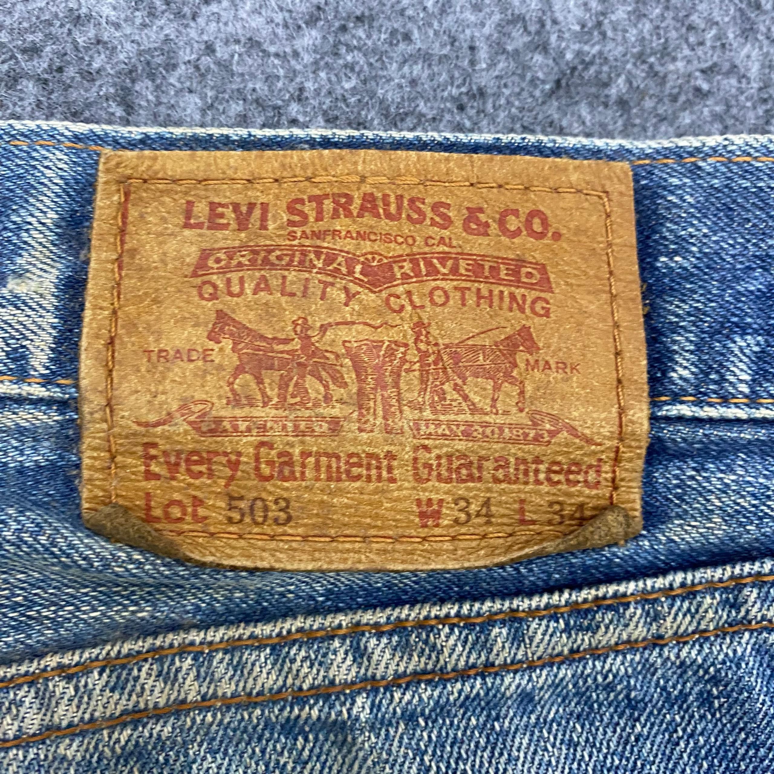Levi's Vintage Levis 503 Distressed Denim Kurt Cobain Style Size US 35 - 13 Thumbnail