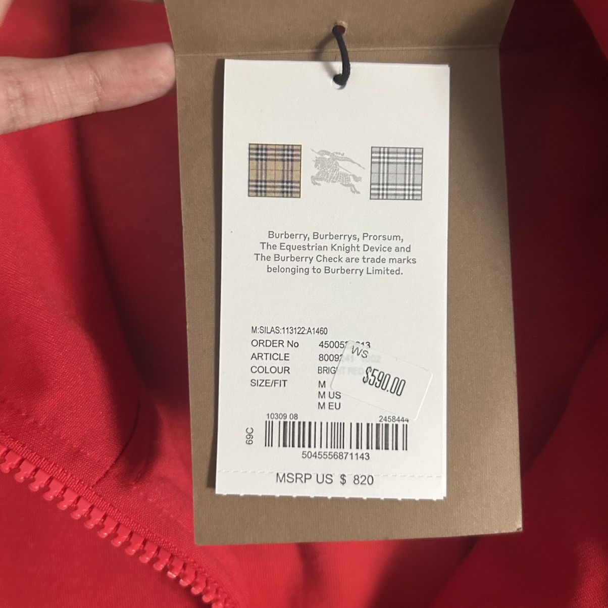 Burberry New Burberry Nova Check Stripe Track Jacket Size Medium Size US M / EU 48-50 / 2 - 6 Thumbnail