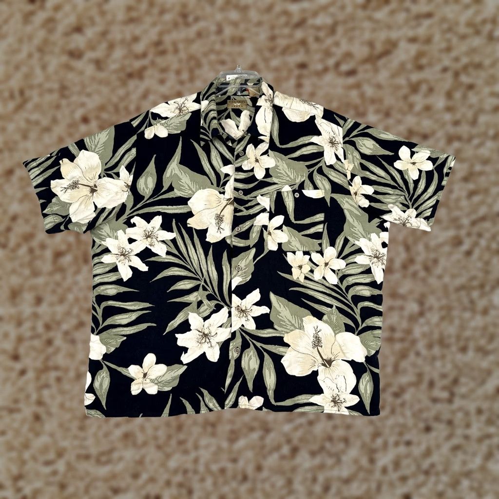 Vintage Natural Issue Shirt Mens 2XL Black Short Sleeve Hawaiian Floral Button Up Beach Size US XXL / EU 58 / 5 - 1 Thumbnail