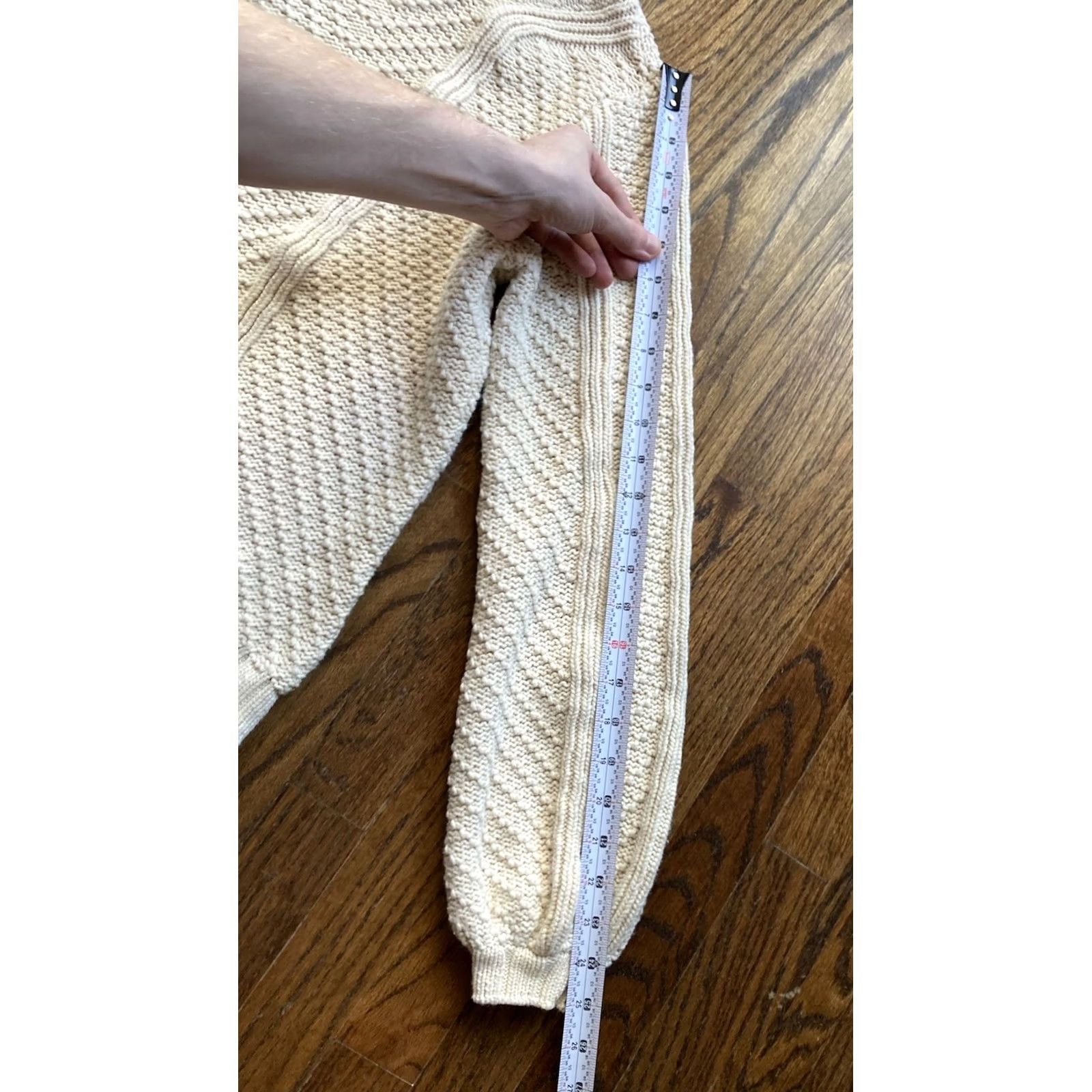 Faherty Faherty Sweater Womens Size S Becket Cream Cable-Knit Cotton Blend Raglan Sleeve Crew Neck Pullover Size S / US 4 / IT 40 - 6 Thumbnail