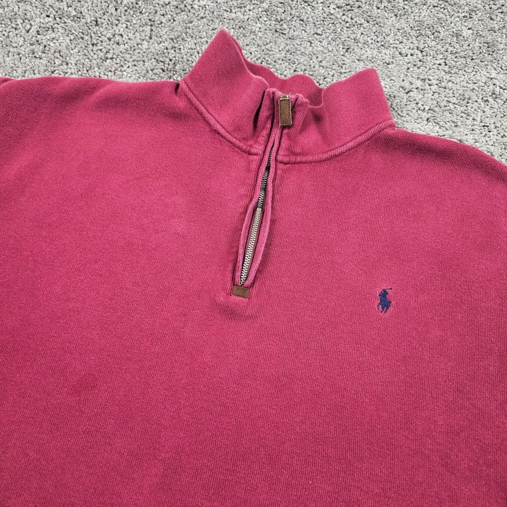 Polo Ralph Lauren Polo Ralph Lauren Sweater Mens 2XLT Red 1/4 Zip Mock Neck Long Sleeve Pullover Solid Preppy Classic Mens Size US XXL / EU 58 / 5 - 2 Thumbnail