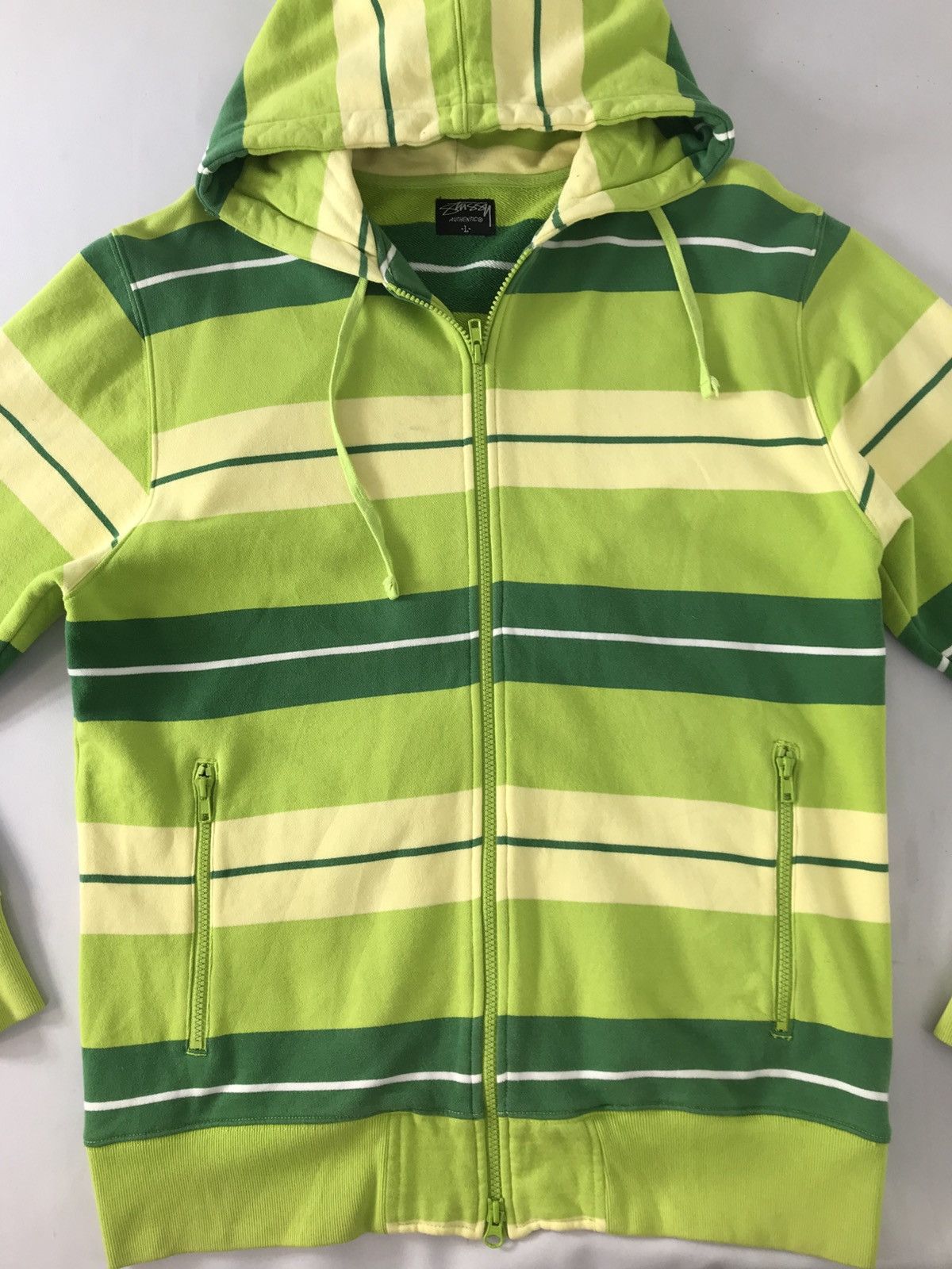 Stussy Stussy Authentic Striped Block Hooded Jacket Streetwear Size US L / EU 52-54 / 3 - 3 Thumbnail