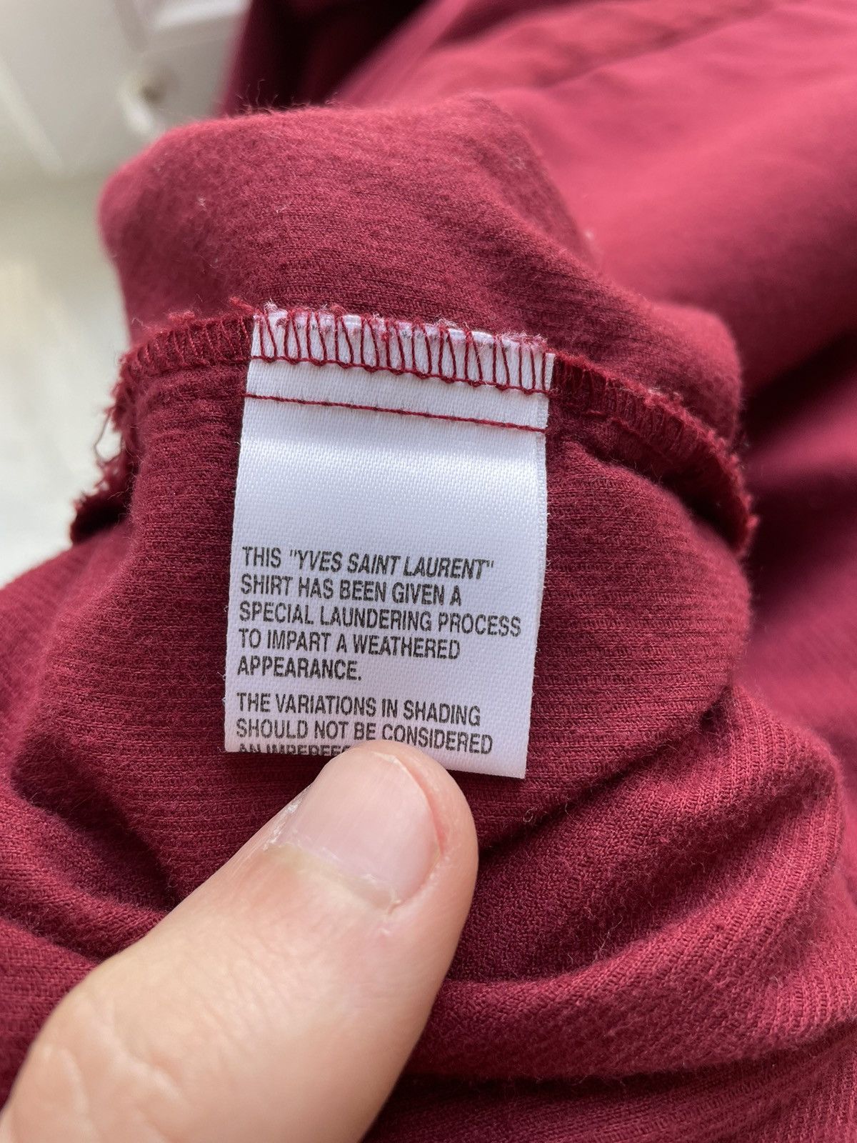 Vintage × Yves Saint Laurent Corduroy YSL Shirt Velvet Burgundy Yves Saint Laurent Shirt Size US XL / EU 56 / 4 - 5 Thumbnail