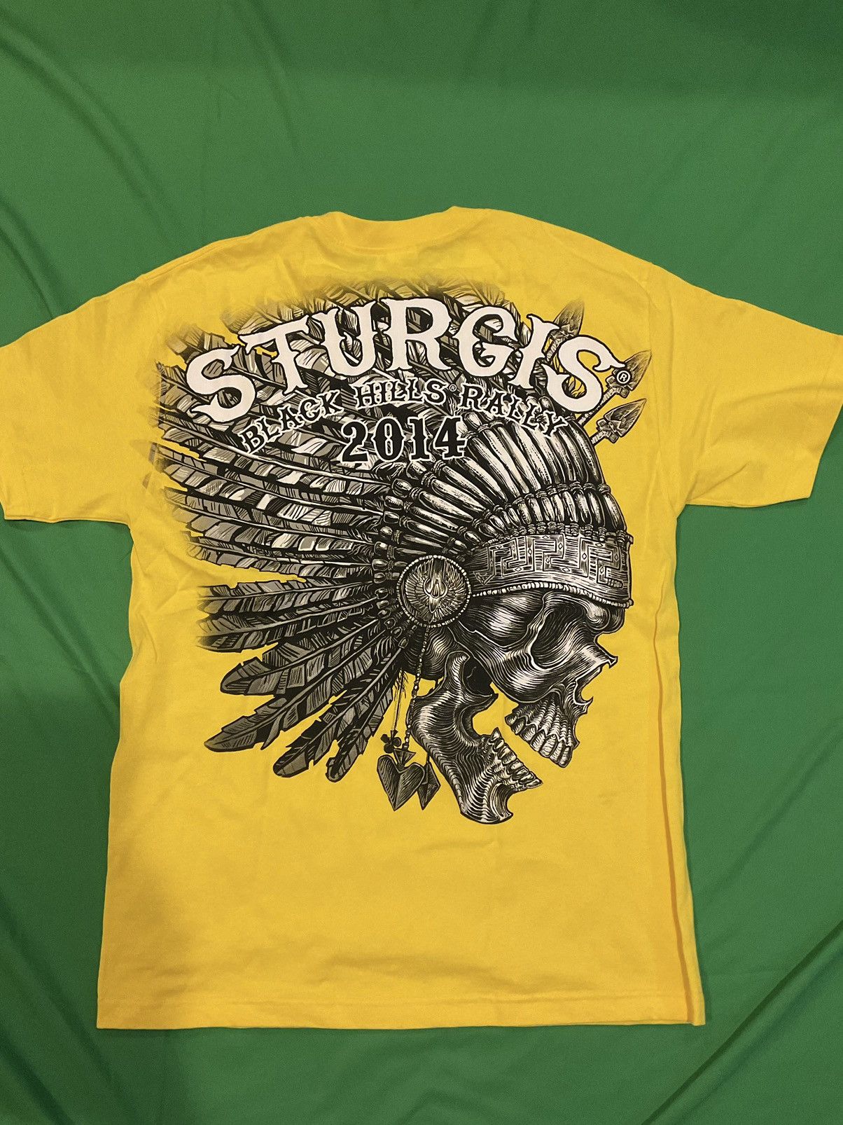 Vintage Vintage Sturgis 2014 yellow and black tee Size US L / EU 52-54 / 3 - 2 Thumbnail