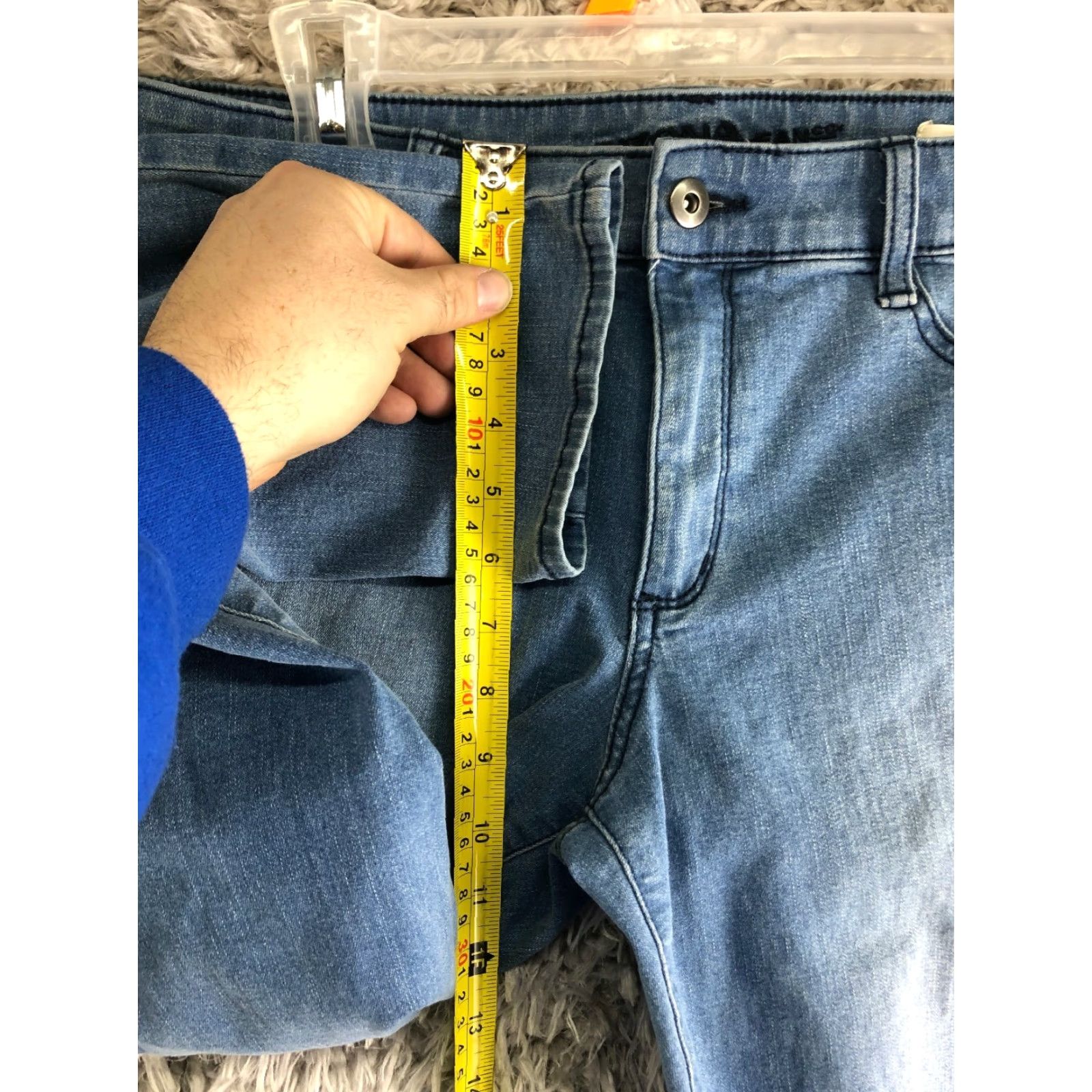 Vintage Arizona Jeans Womens Size 15 High Rise Super Skinny Medium Wash Blue Jeans Size 36" / US 14 / IT 50 - 4 Thumbnail