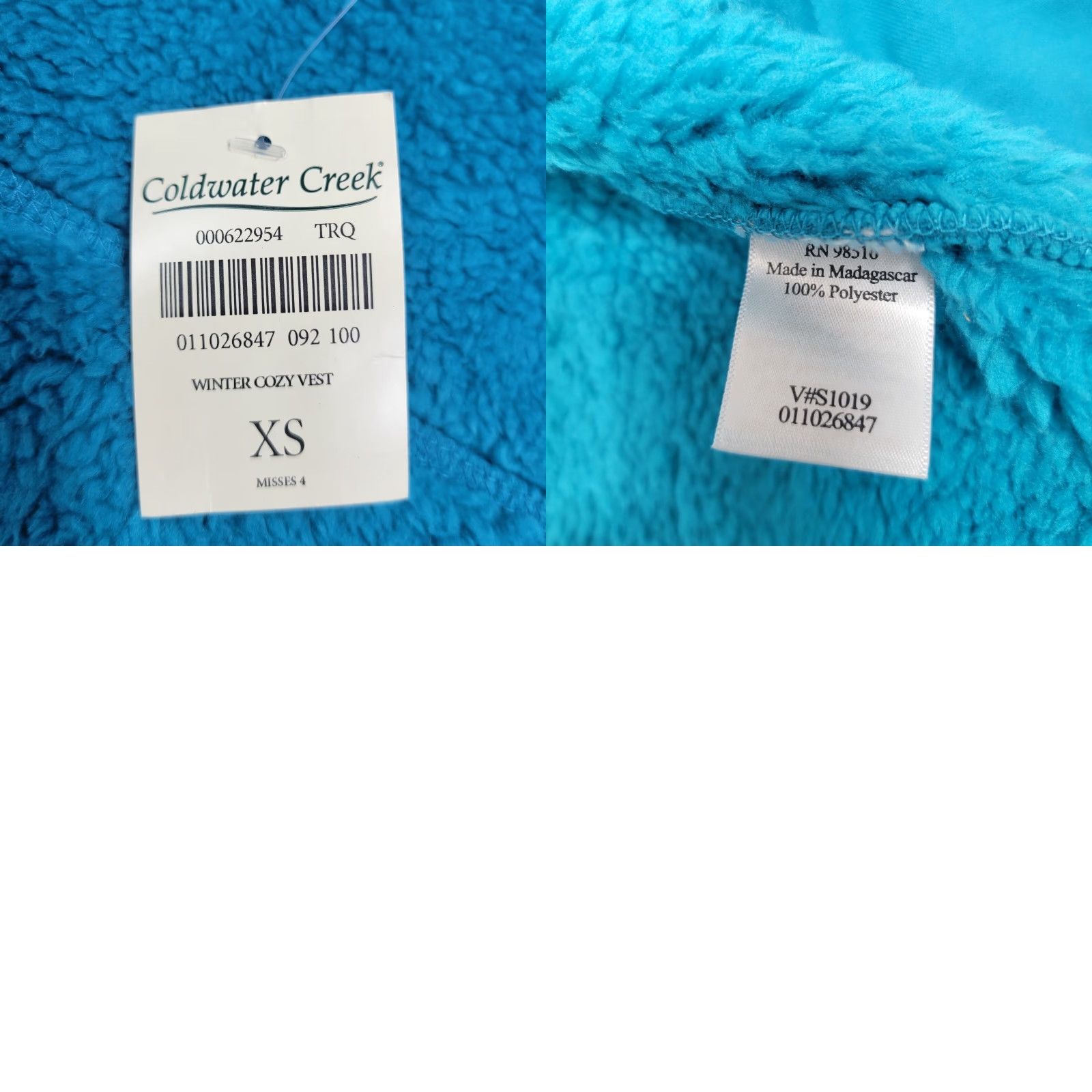 Coldwater Creek VINTAGE Coldwater Creek Women's Vest Sherpa Full Zip XS Blue NWT Size XS / US 0-2 / IT 36-38 - 8 Thumbnail